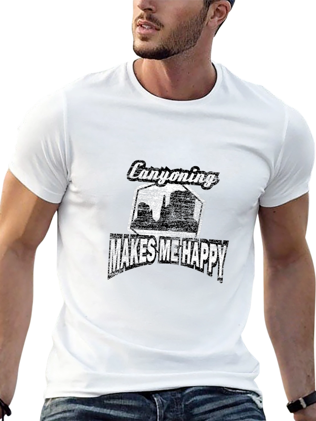 Canyoning Makes Me Happy Black T-Shirt