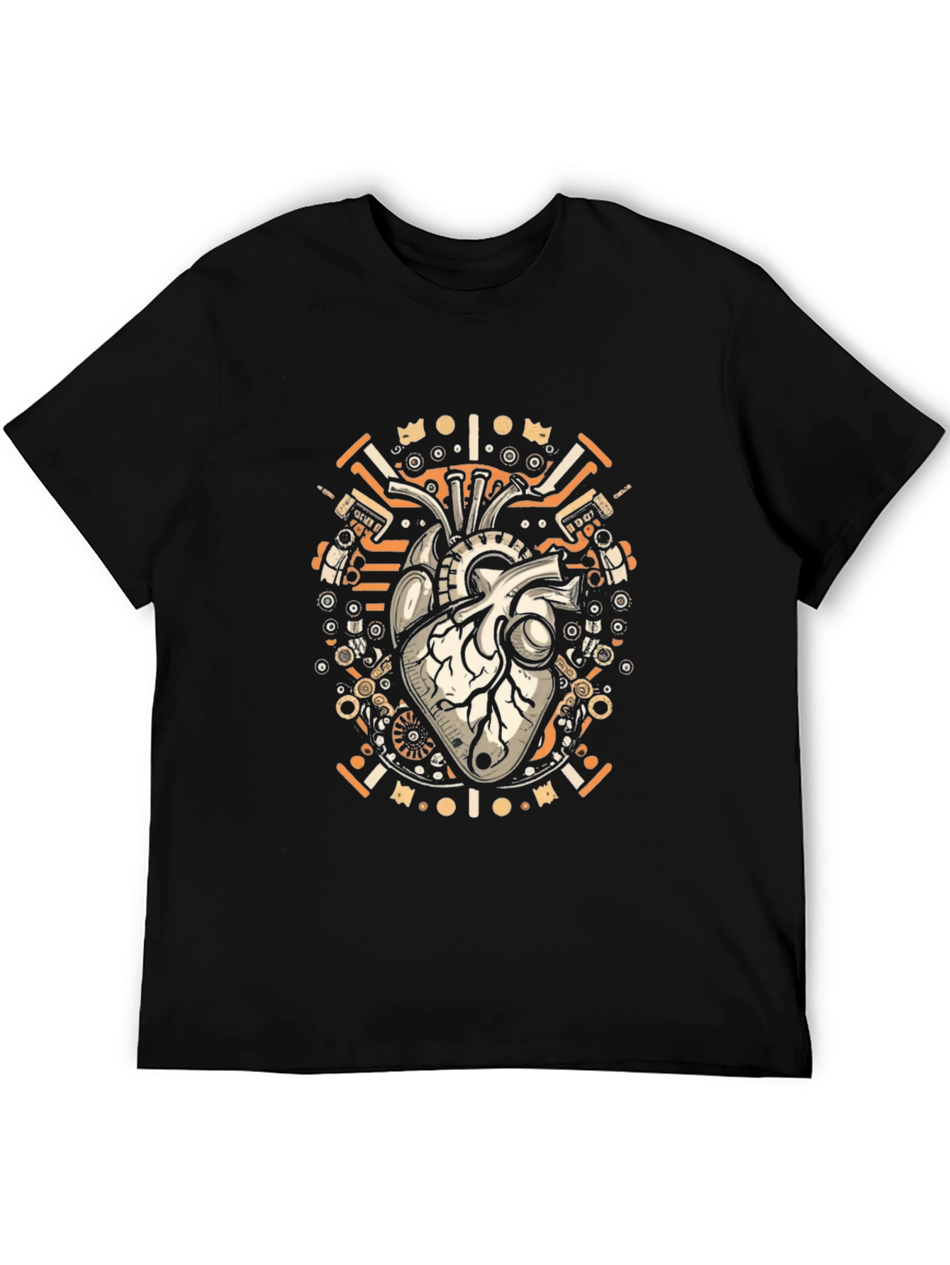Steampunk Heart Graphic T-Shirt - Unique Anatomical Design