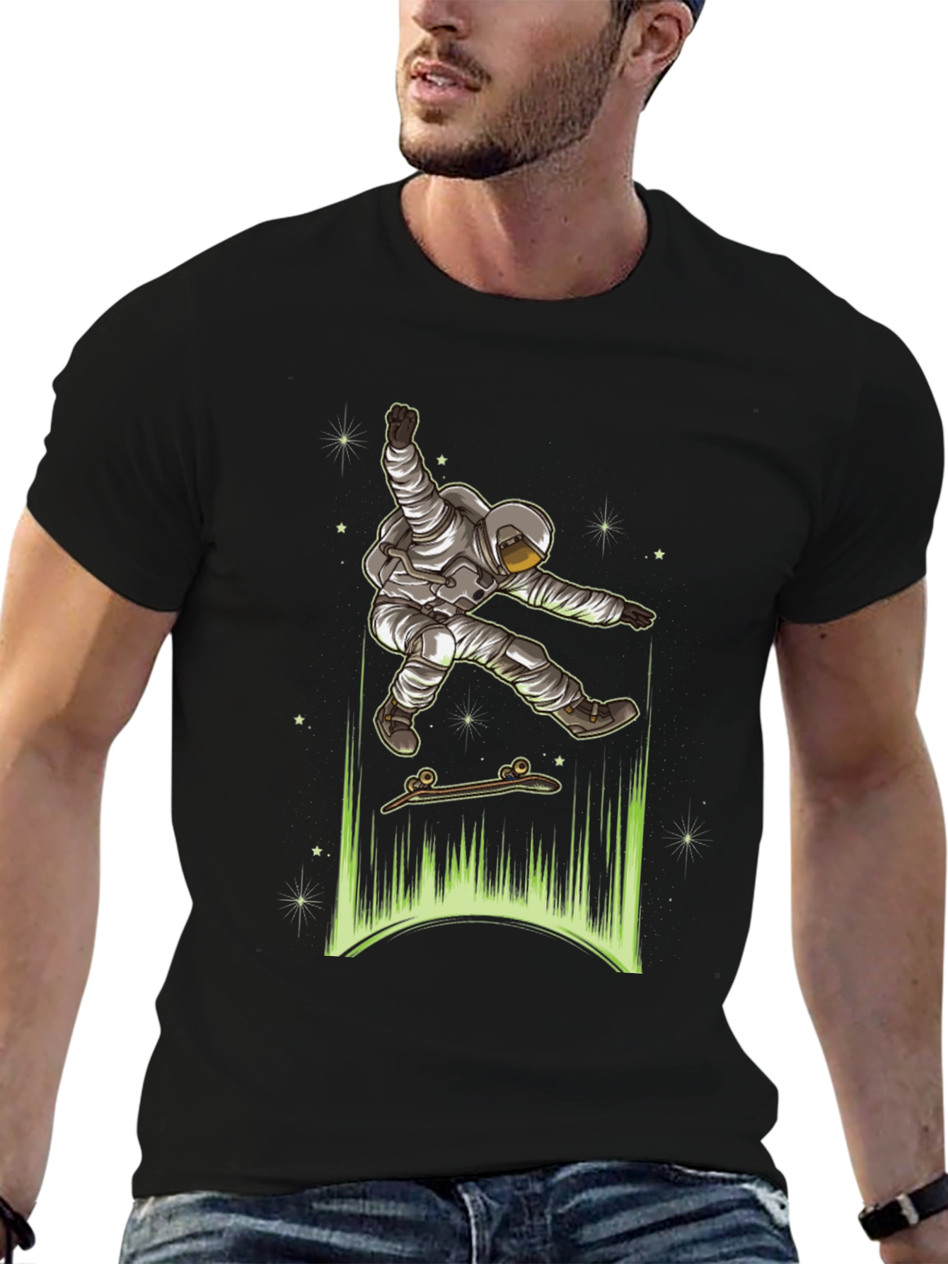 Astronaut Skateboarder Graphic Tee