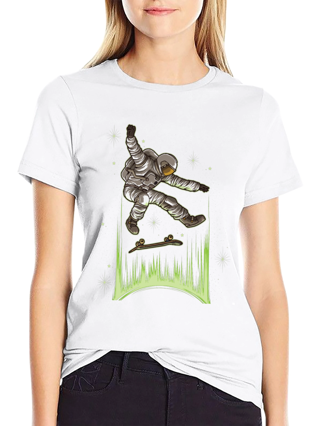 Astronaut Skateboarder Graphic Tee
