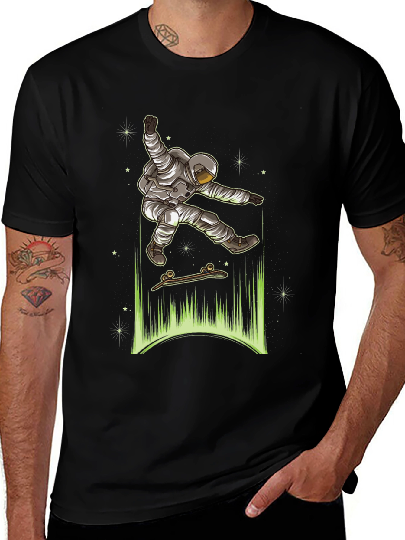 Astronaut Skateboarder Graphic Tee