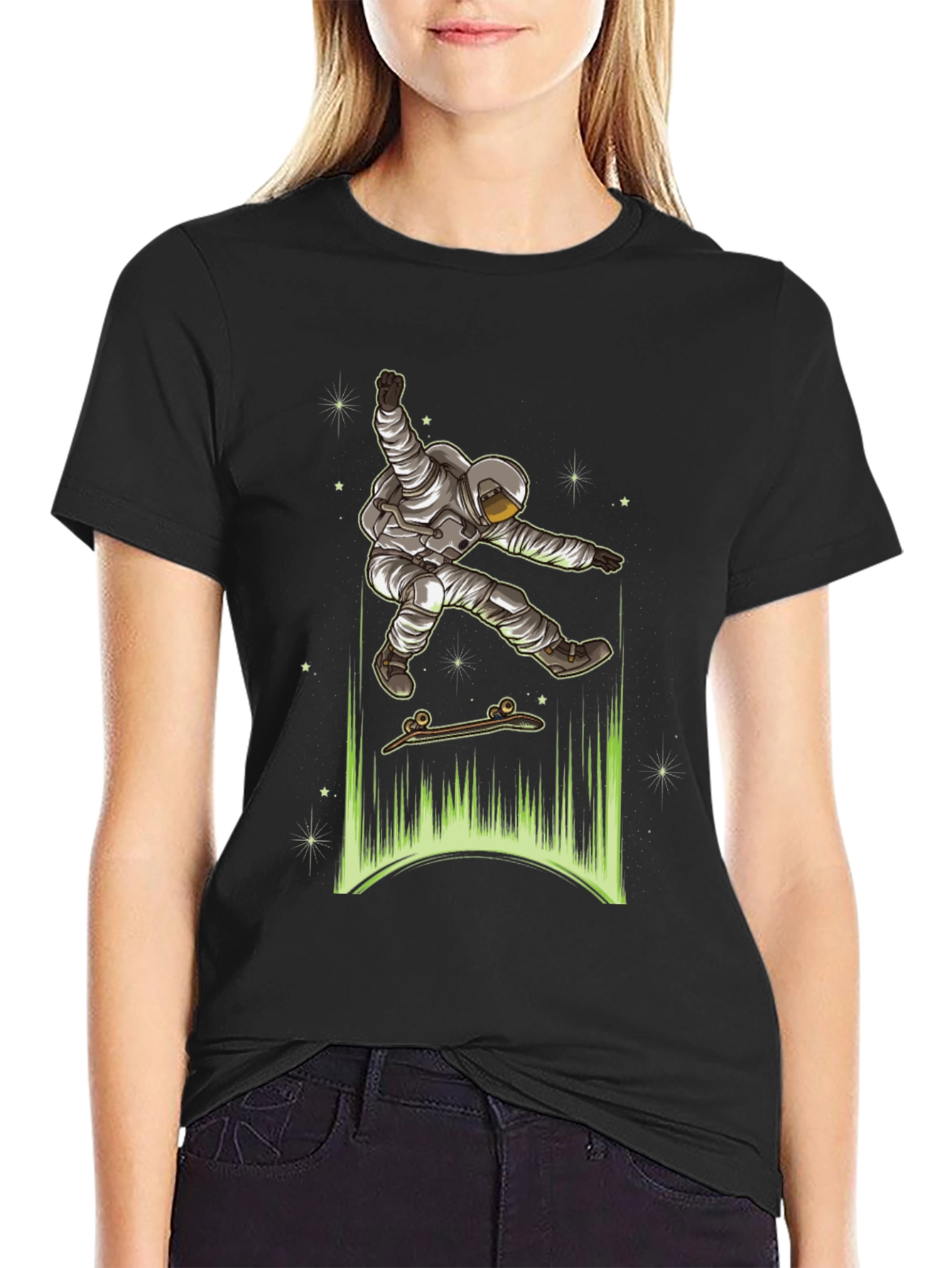 Astronaut Skateboarder Graphic Tee