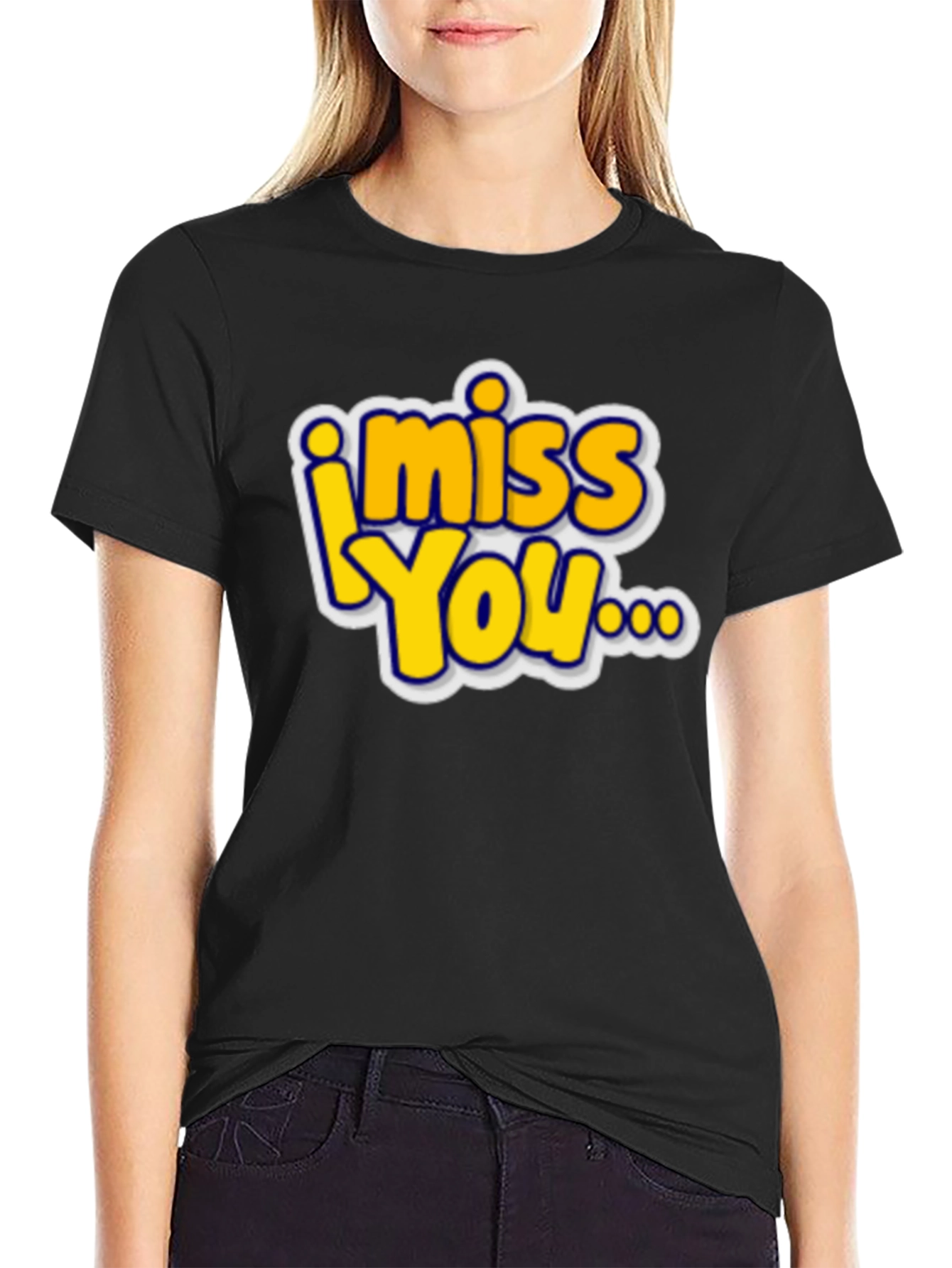 I Miss You Graphic T-Shirt - Black