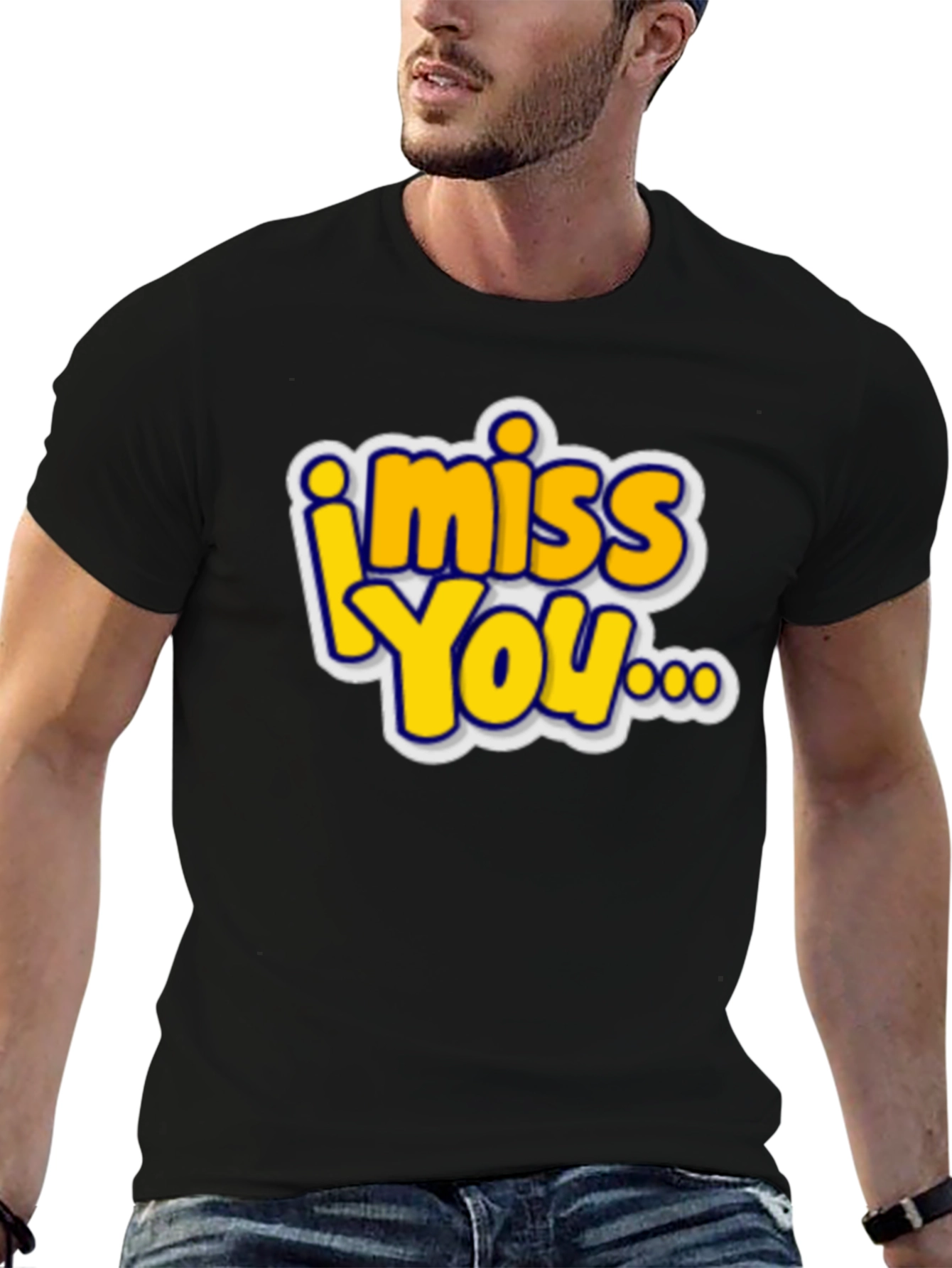 I Miss You Graphic T-Shirt - Black