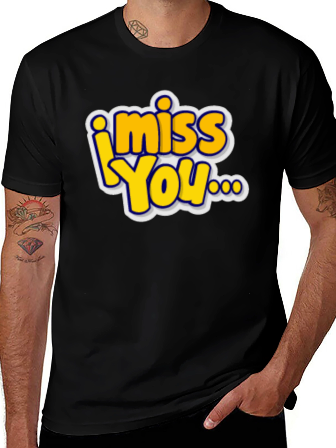 I Miss You Graphic T-Shirt - Black