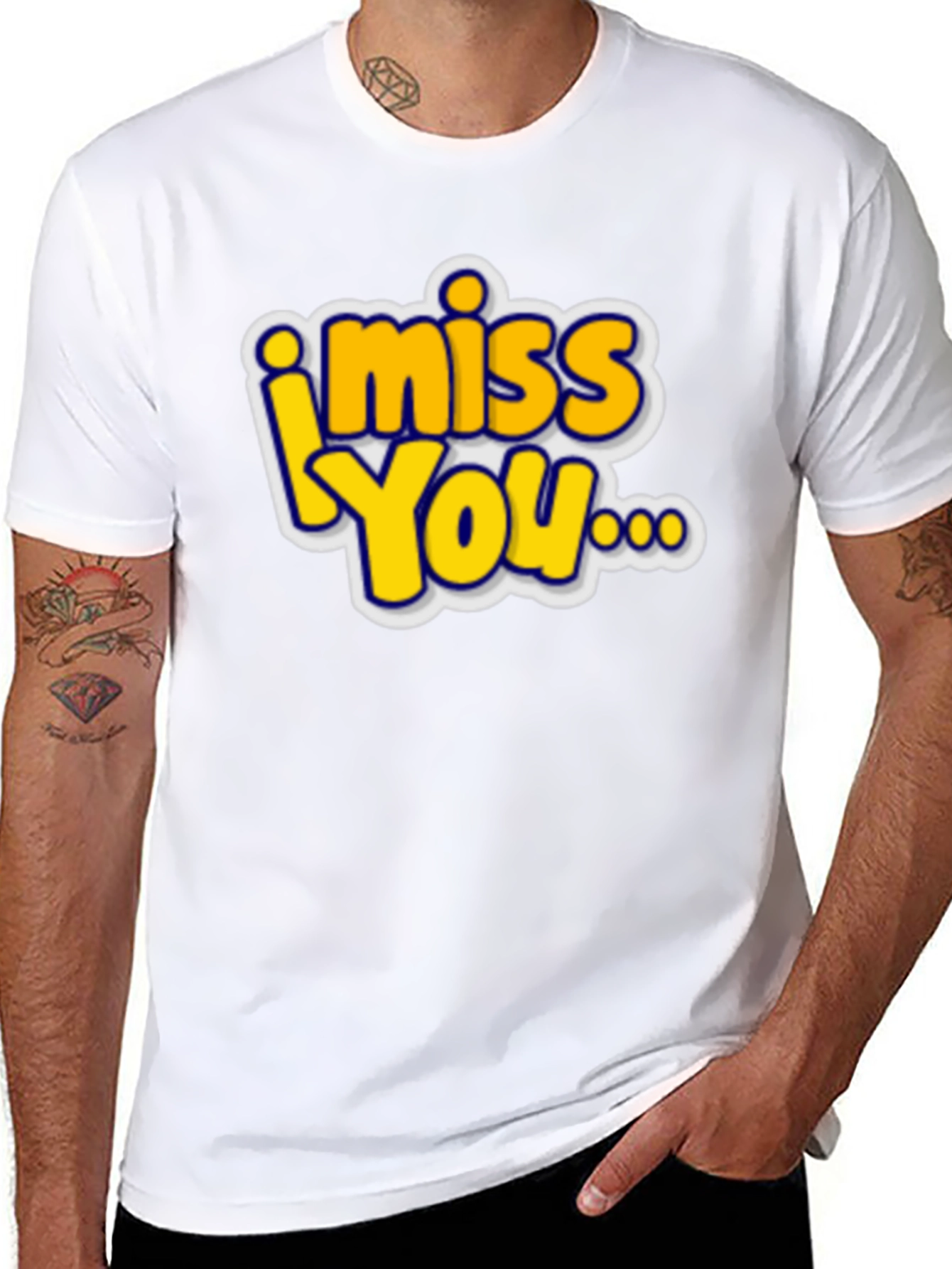 I Miss You Graphic T-Shirt - Black