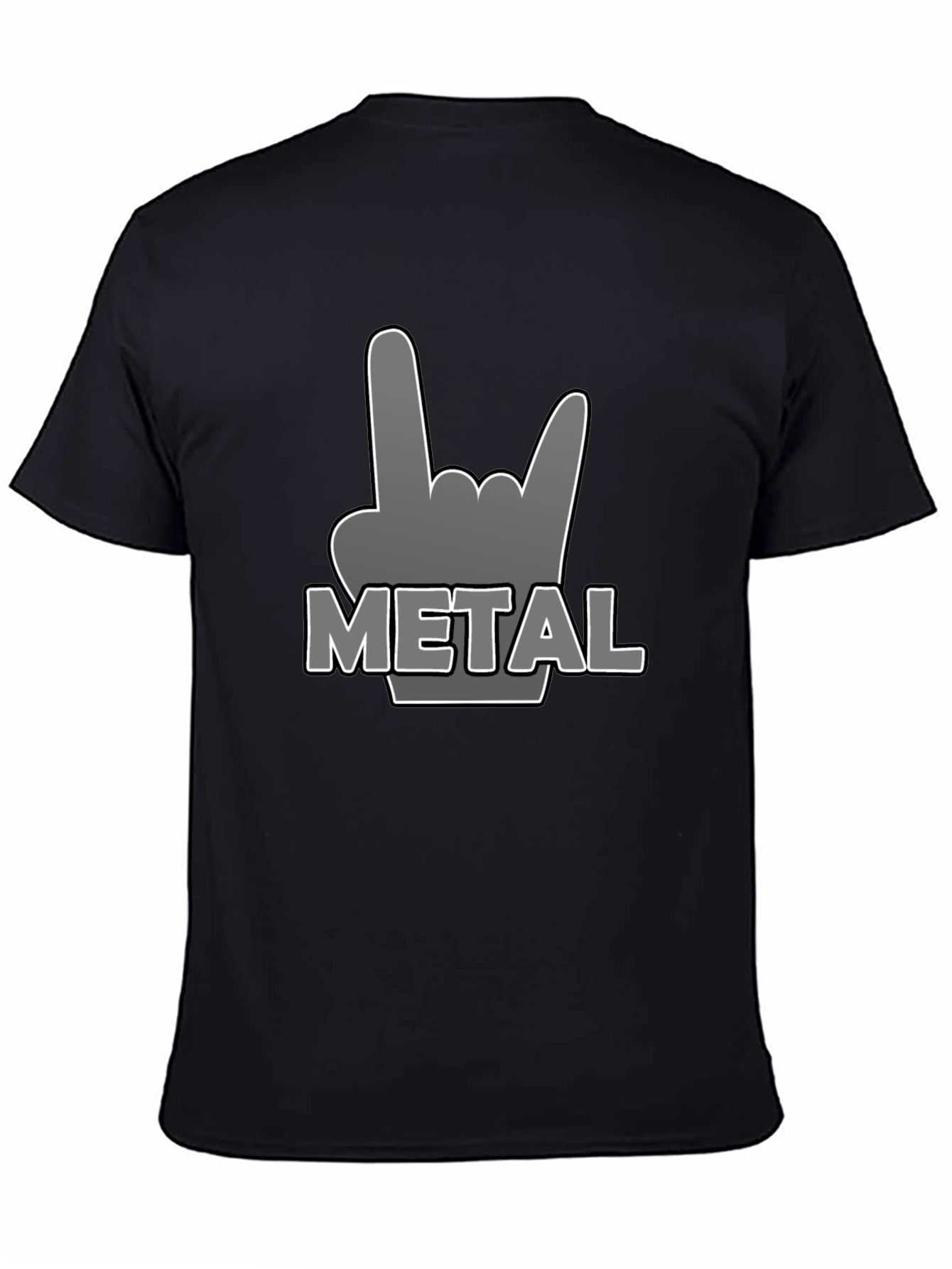 Metal Sign Hand T-Shirt - Rock On!