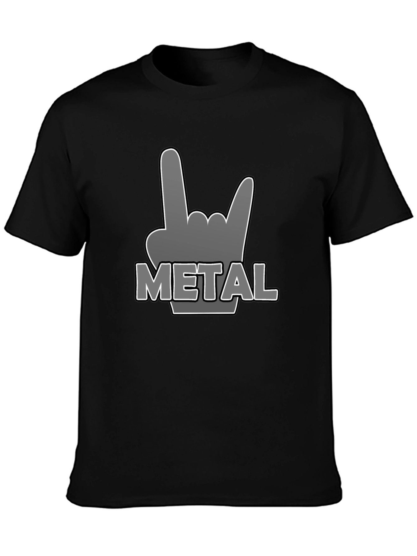Metal Sign Hand T-Shirt - Rock On!