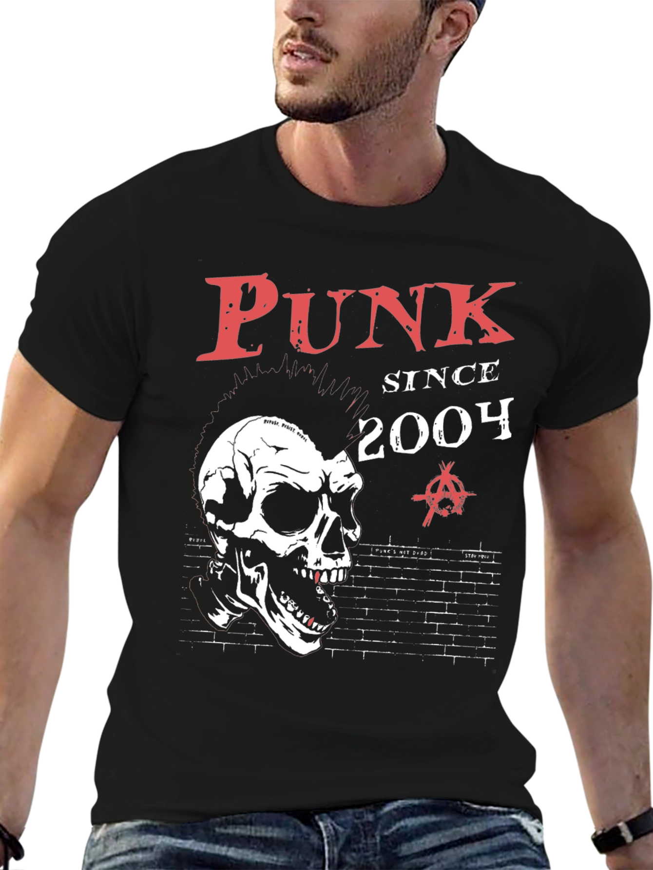 Punk Since 2004 Skull Graphic T-Shirt