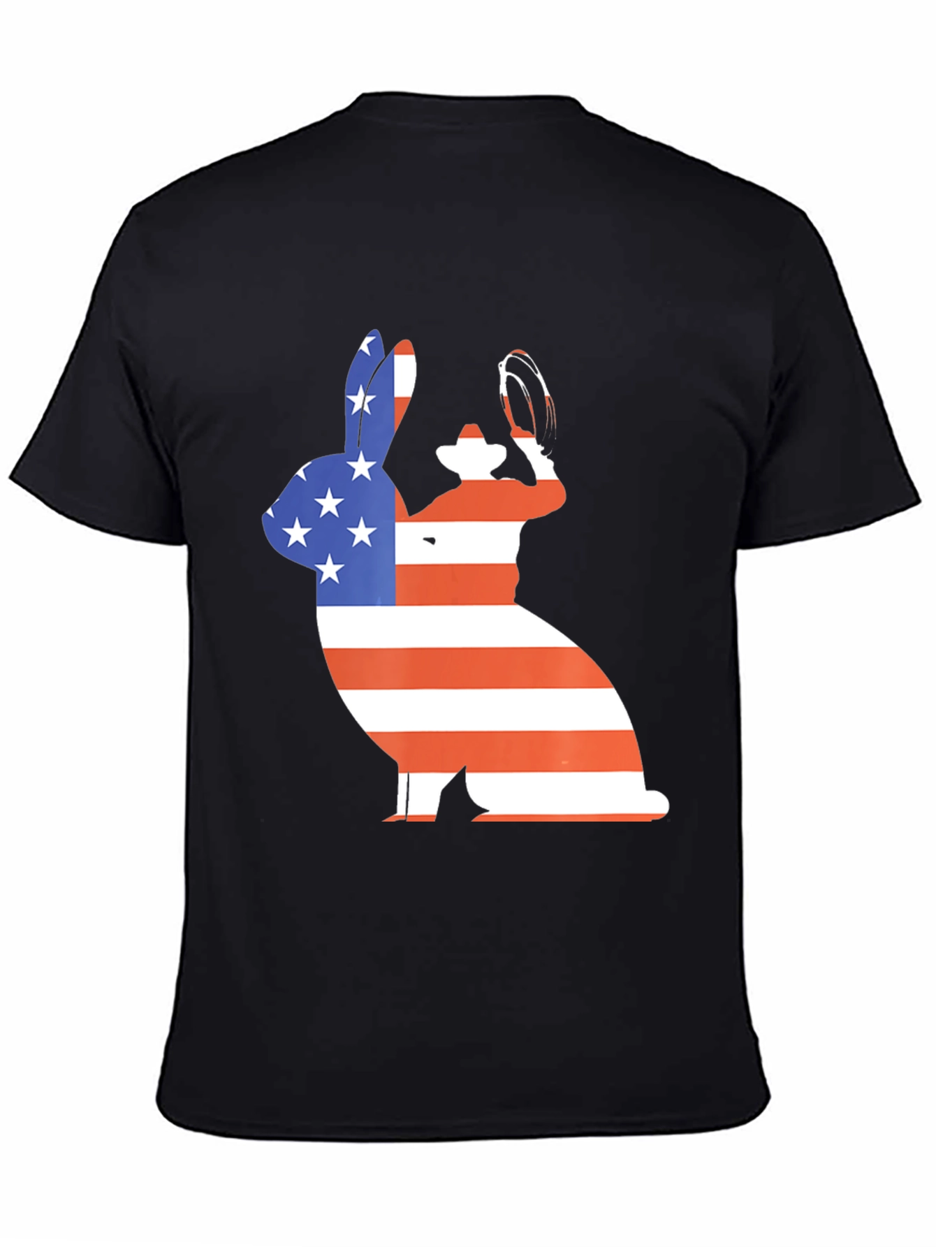 Patriotic Bunny T-Shirt - American Flag Rabbit Tee