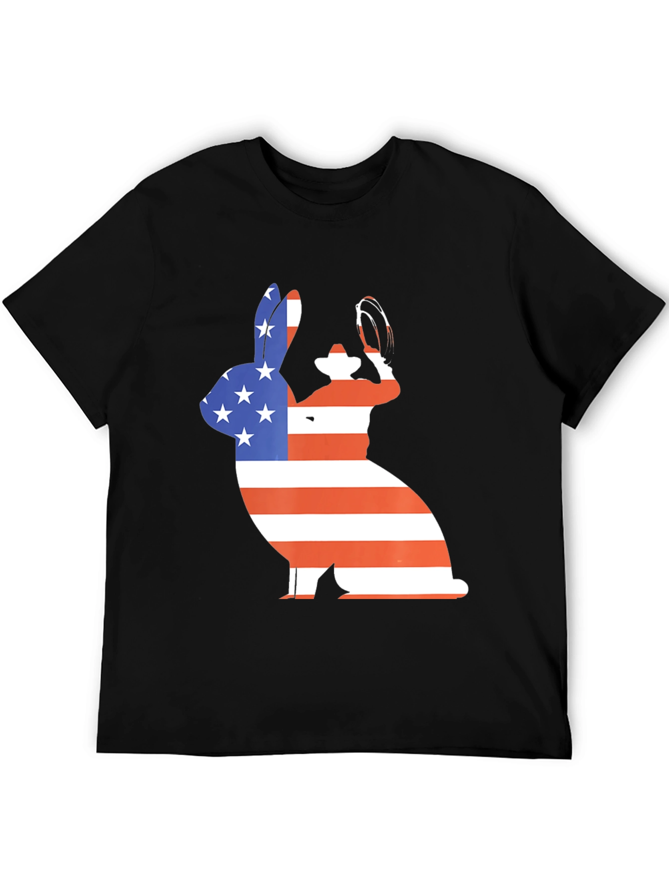 Patriotic Bunny T-Shirt - American Flag Rabbit Tee