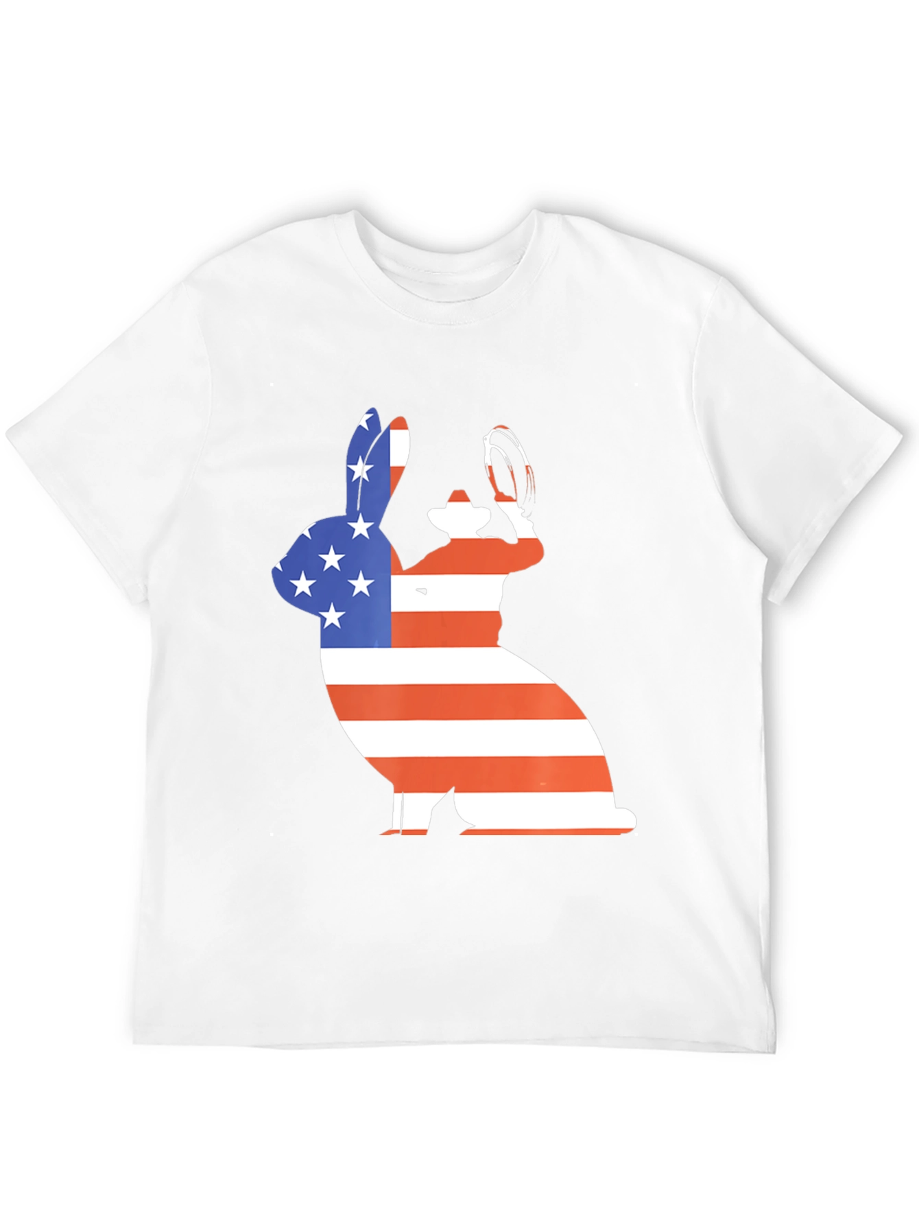 Patriotic Bunny T-Shirt - American Flag Rabbit Tee