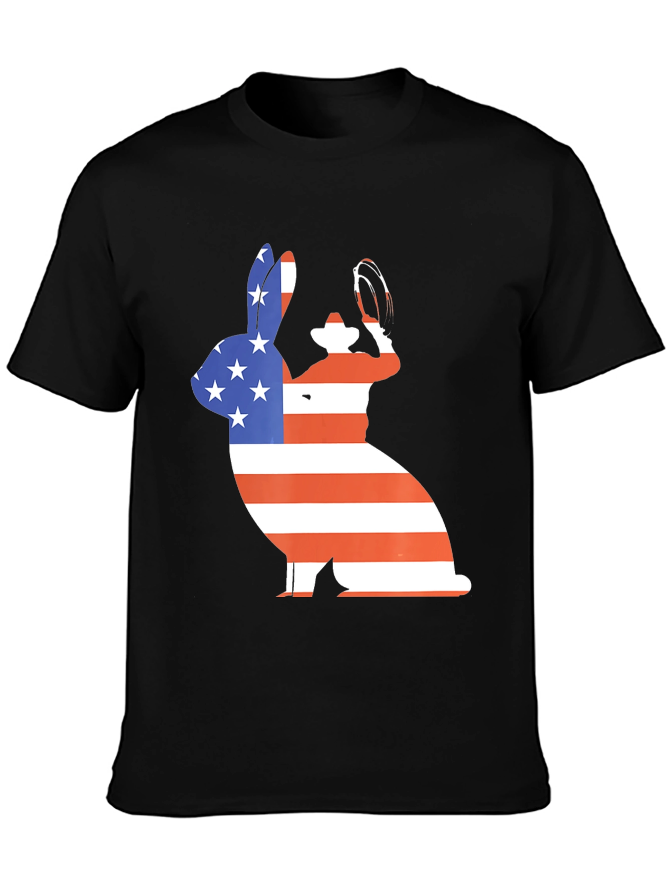 Patriotic Bunny T-Shirt - American Flag Rabbit Tee