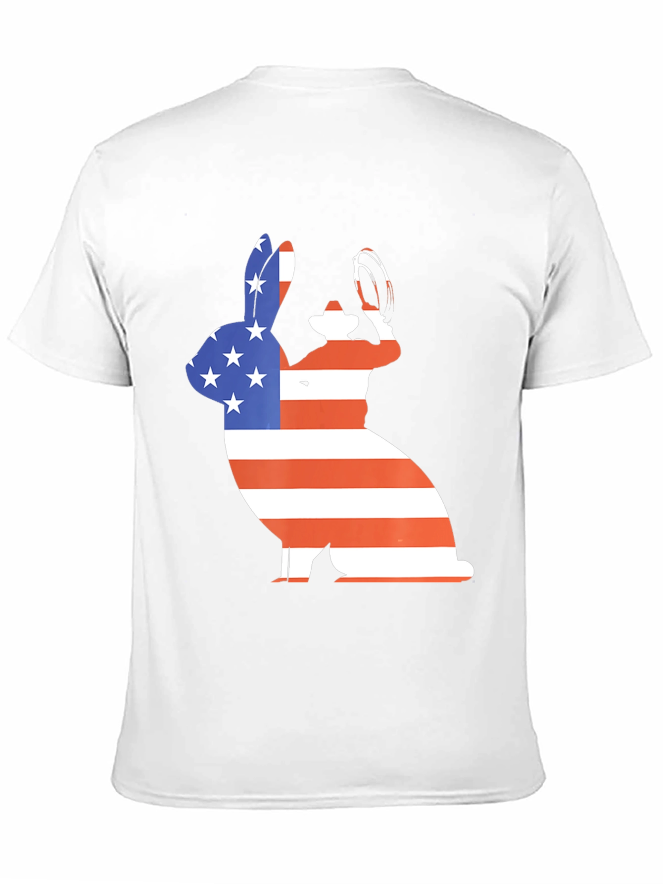 Patriotic Bunny T-Shirt - American Flag Rabbit Tee