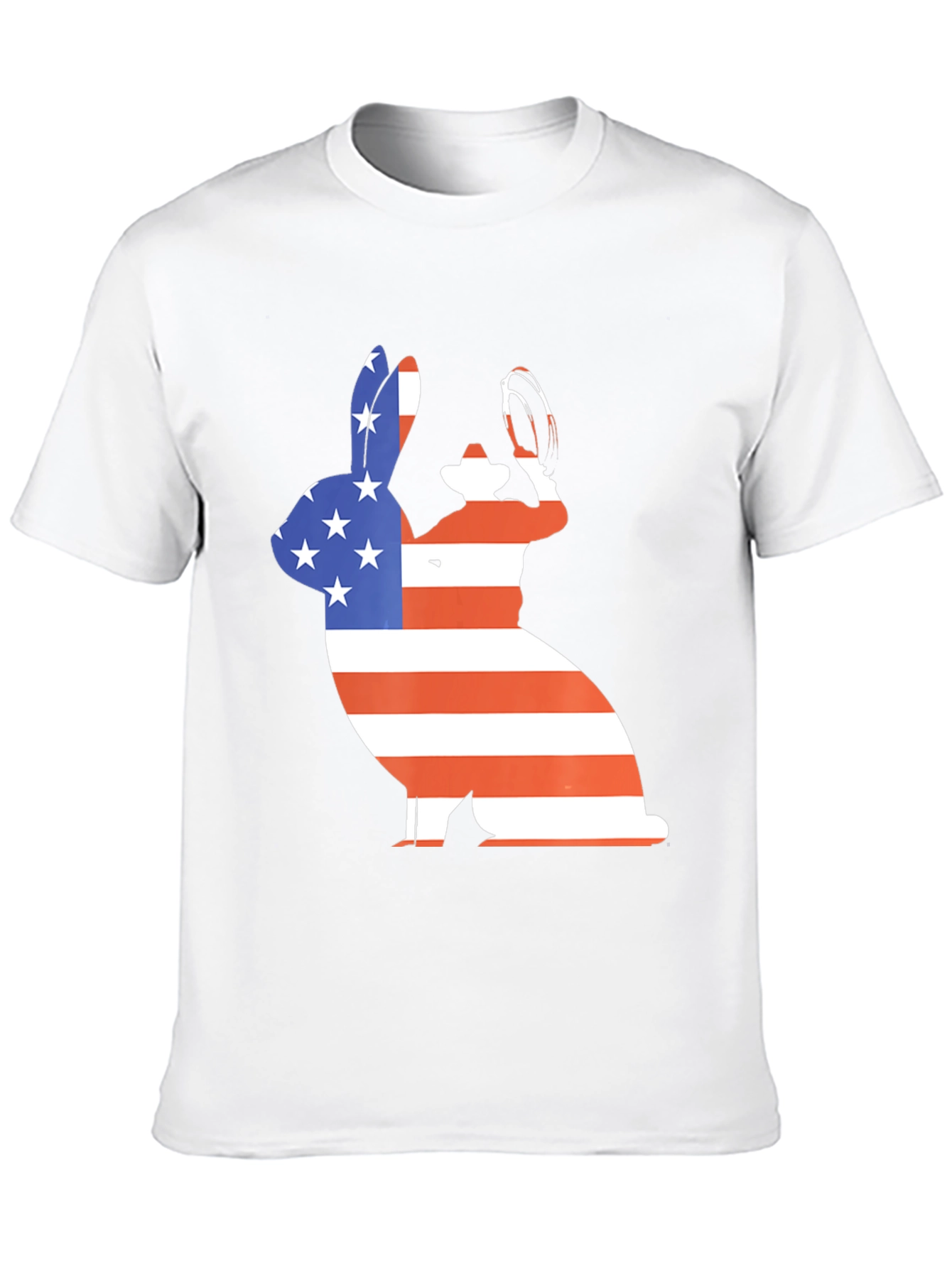 Patriotic Bunny T-Shirt - American Flag Rabbit Tee