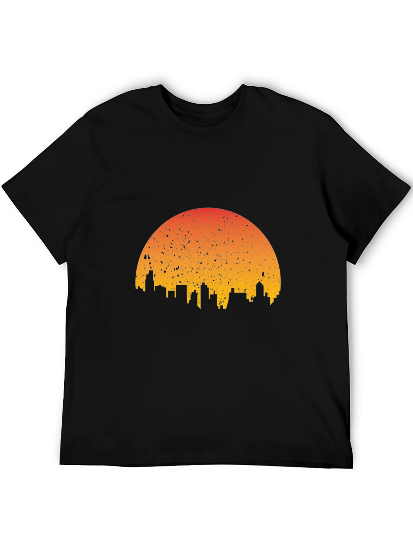 Sunset Skyline Graphic Tee - Stylish Black T-Shirt