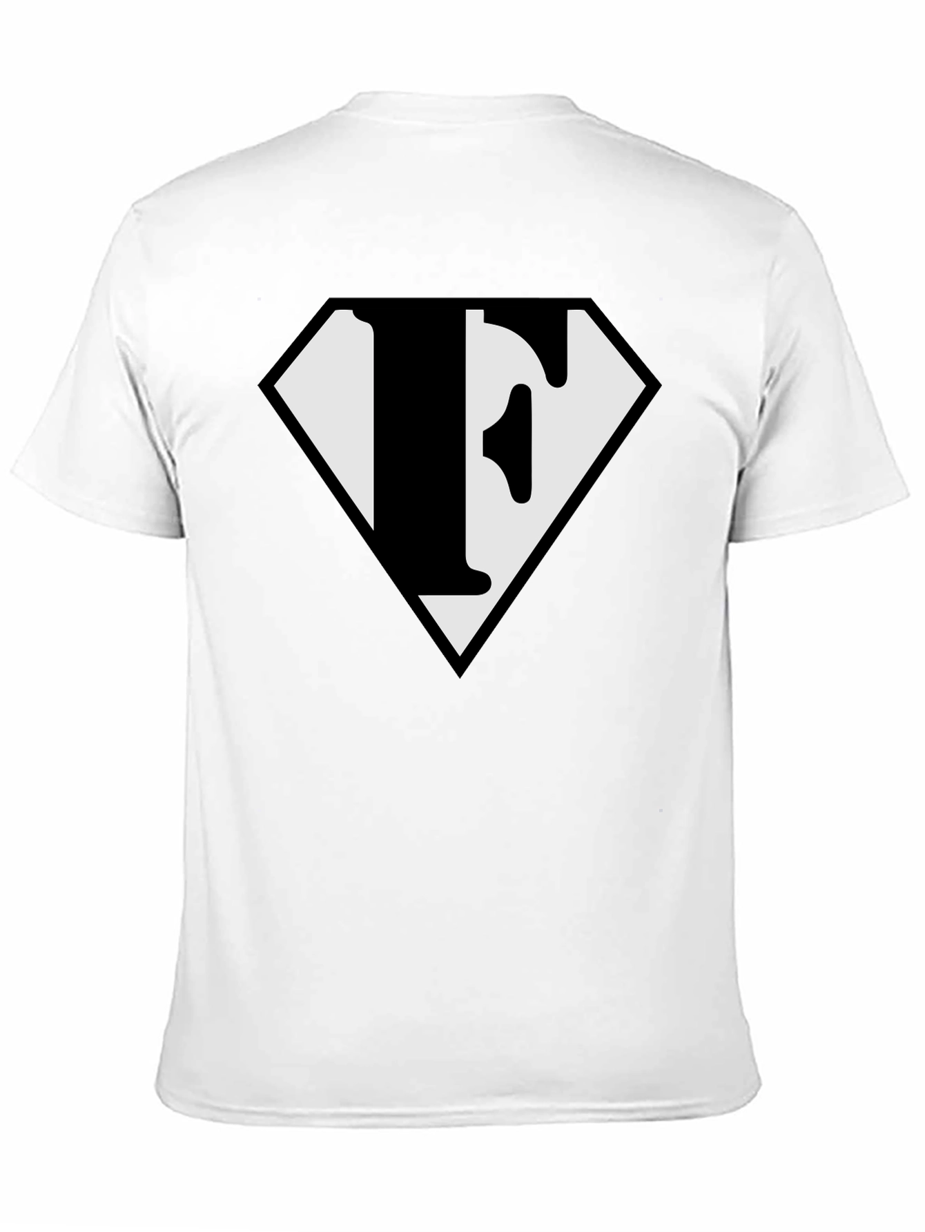 Letter F Superhero Logo Black T-Shirt