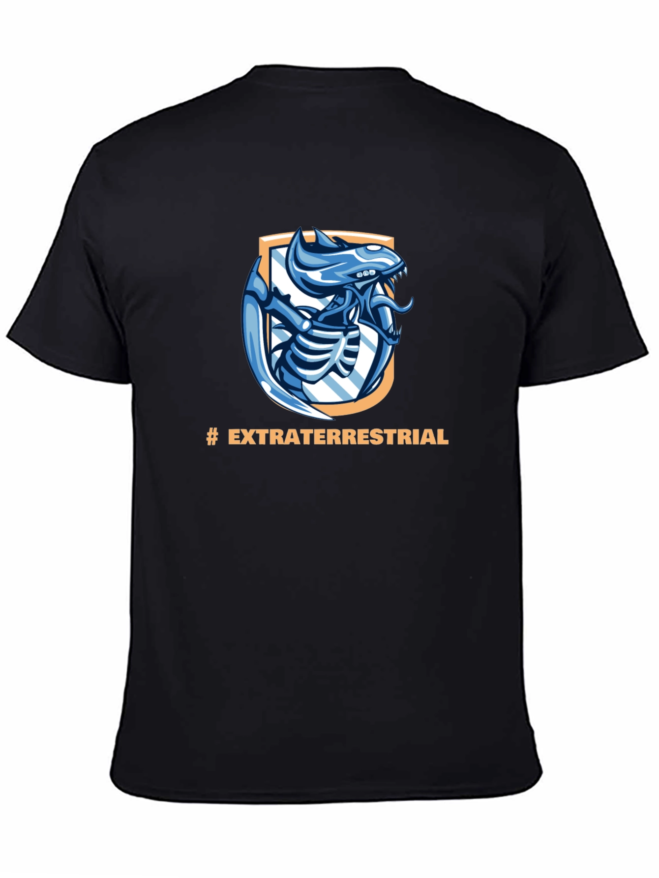 Extraterrestrial Alien Graphic Black T-Shirt