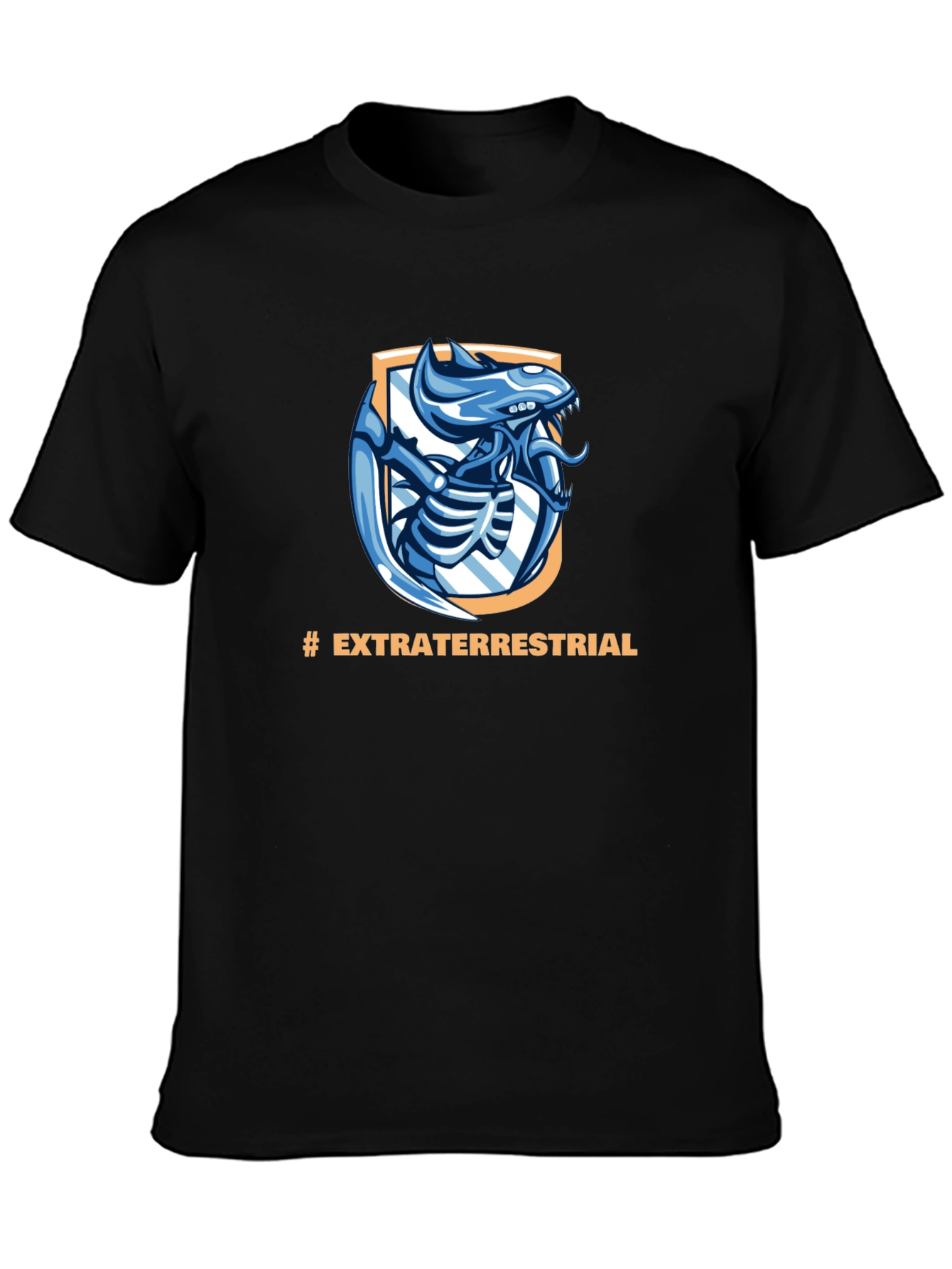 Extraterrestrial Alien Graphic Black T-Shirt