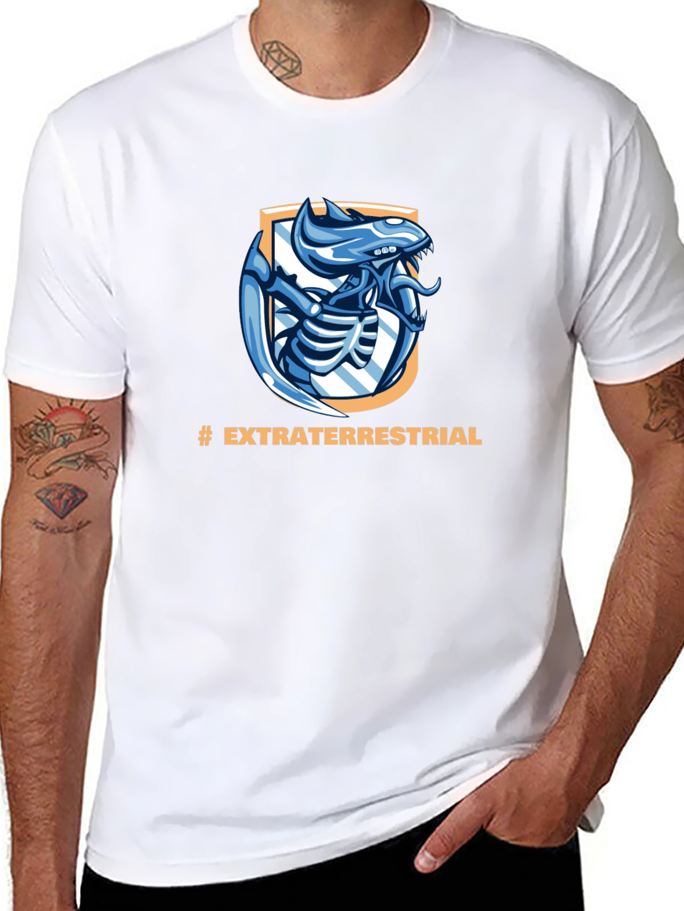 Extraterrestrial Alien Graphic Black T-Shirt