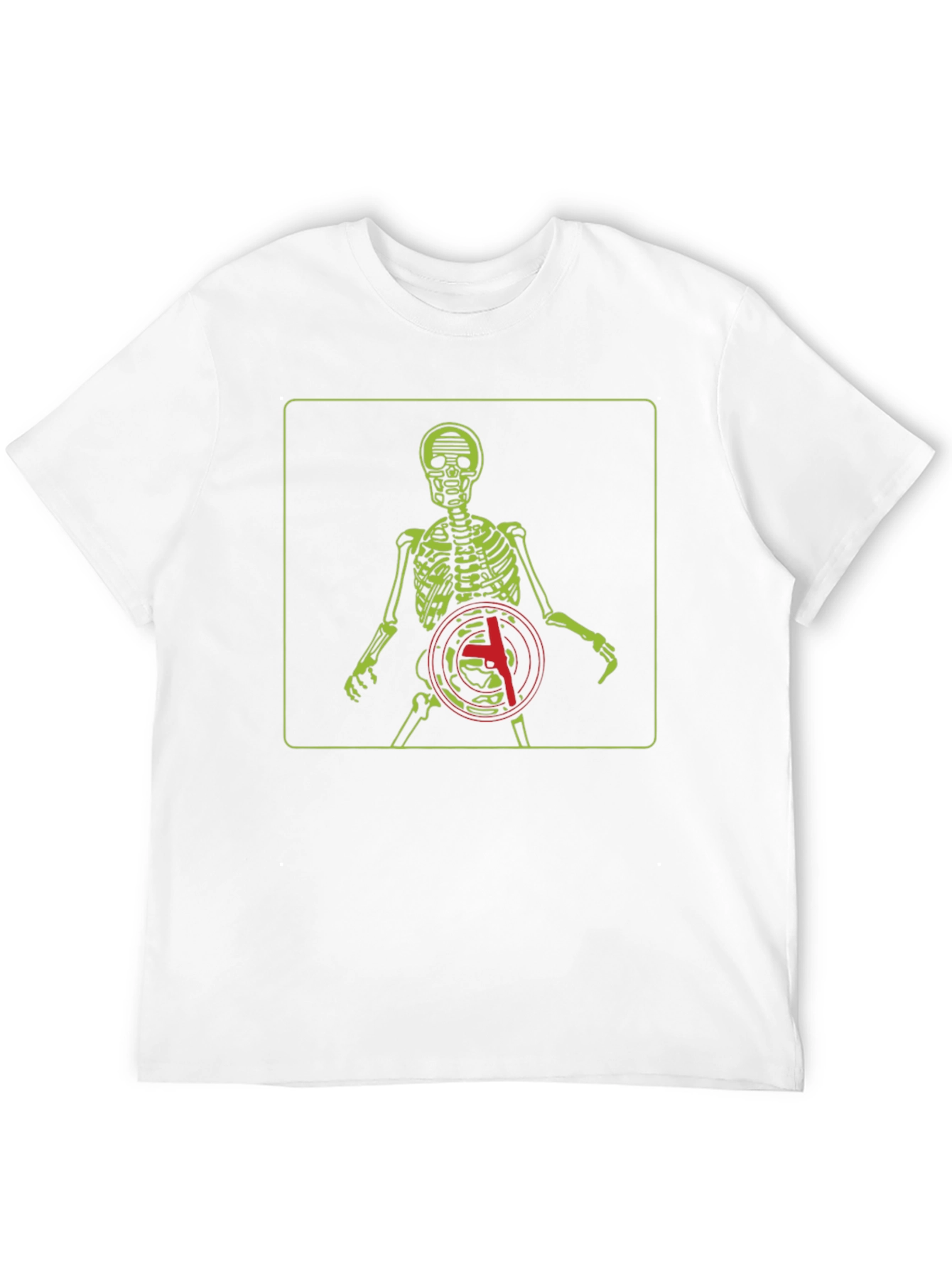 Skeleton Target Graphic Tee - Edgy Style