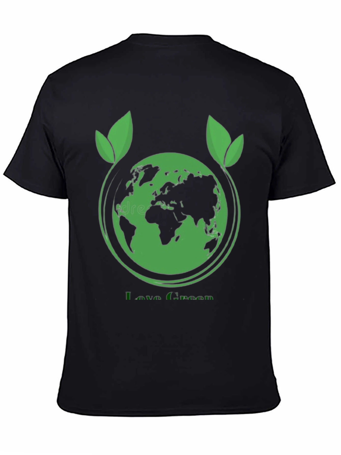 Eco-Friendly Love Green Black T-Shirt