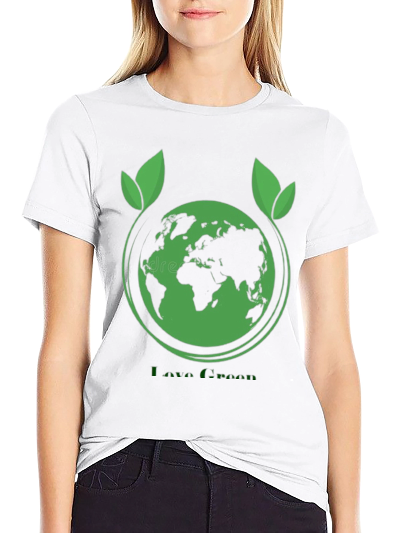 Eco-Friendly Love Green Black T-Shirt