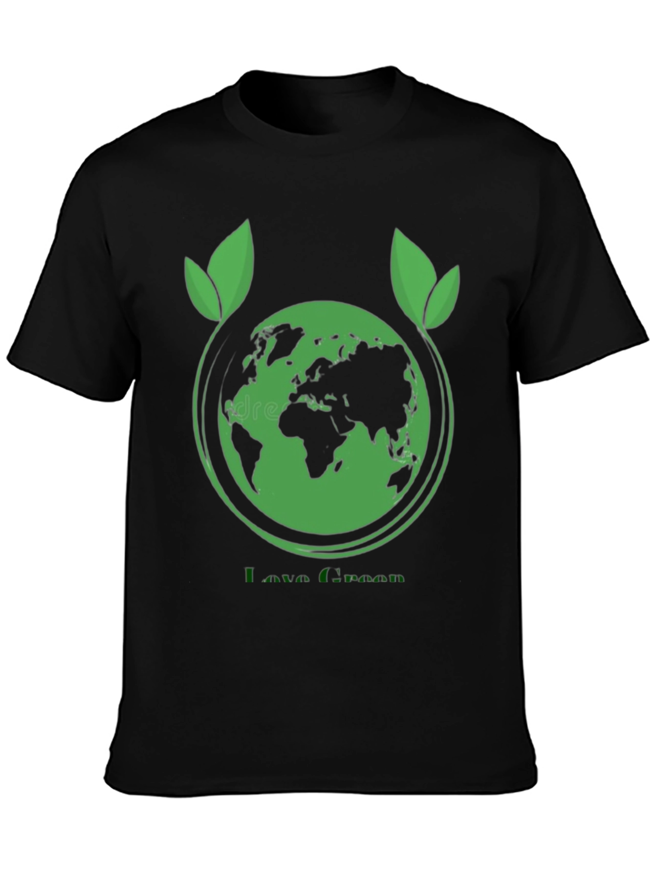Eco-Friendly Love Green Black T-Shirt