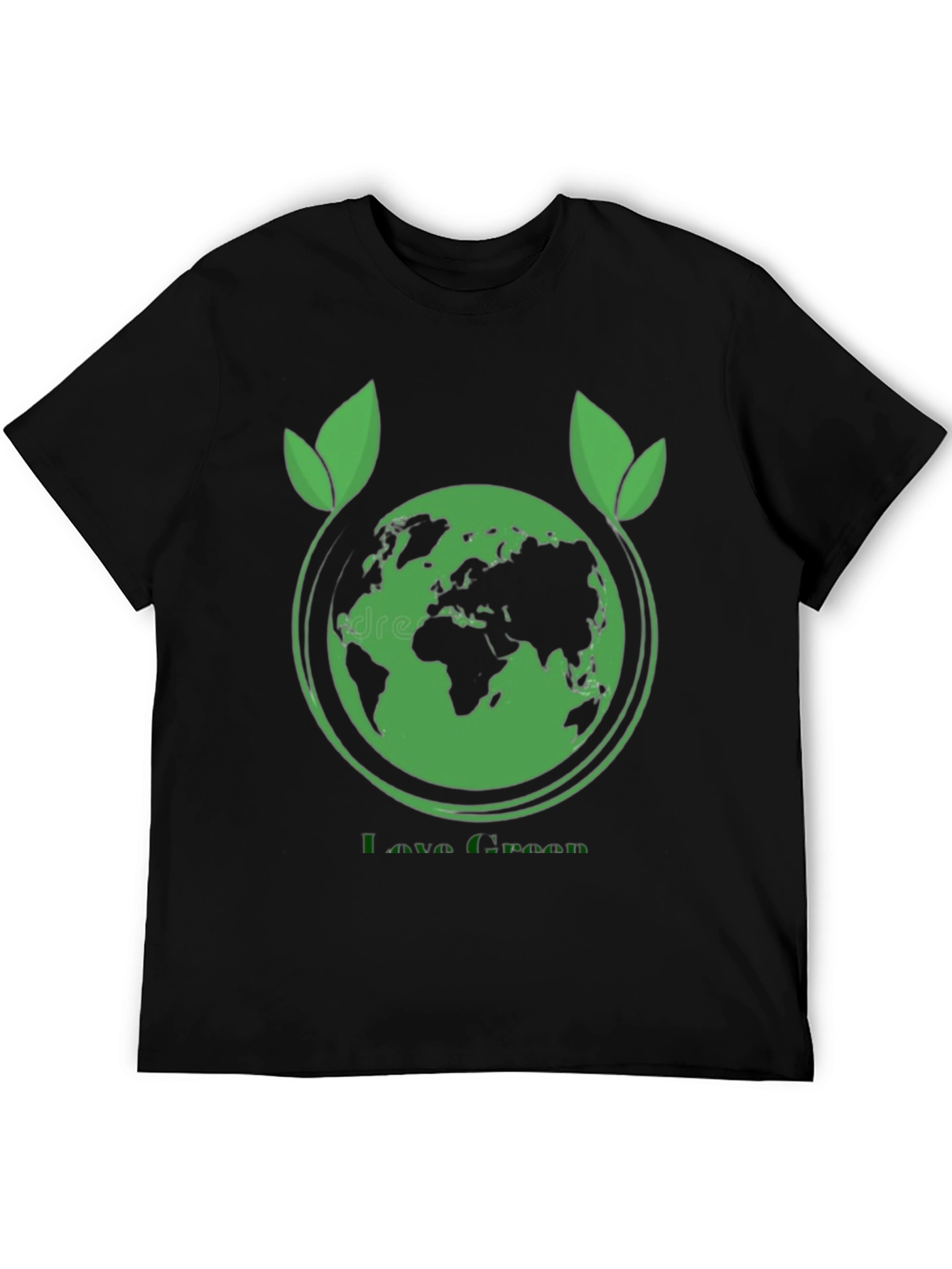 Eco-Friendly Love Green Black T-Shirt