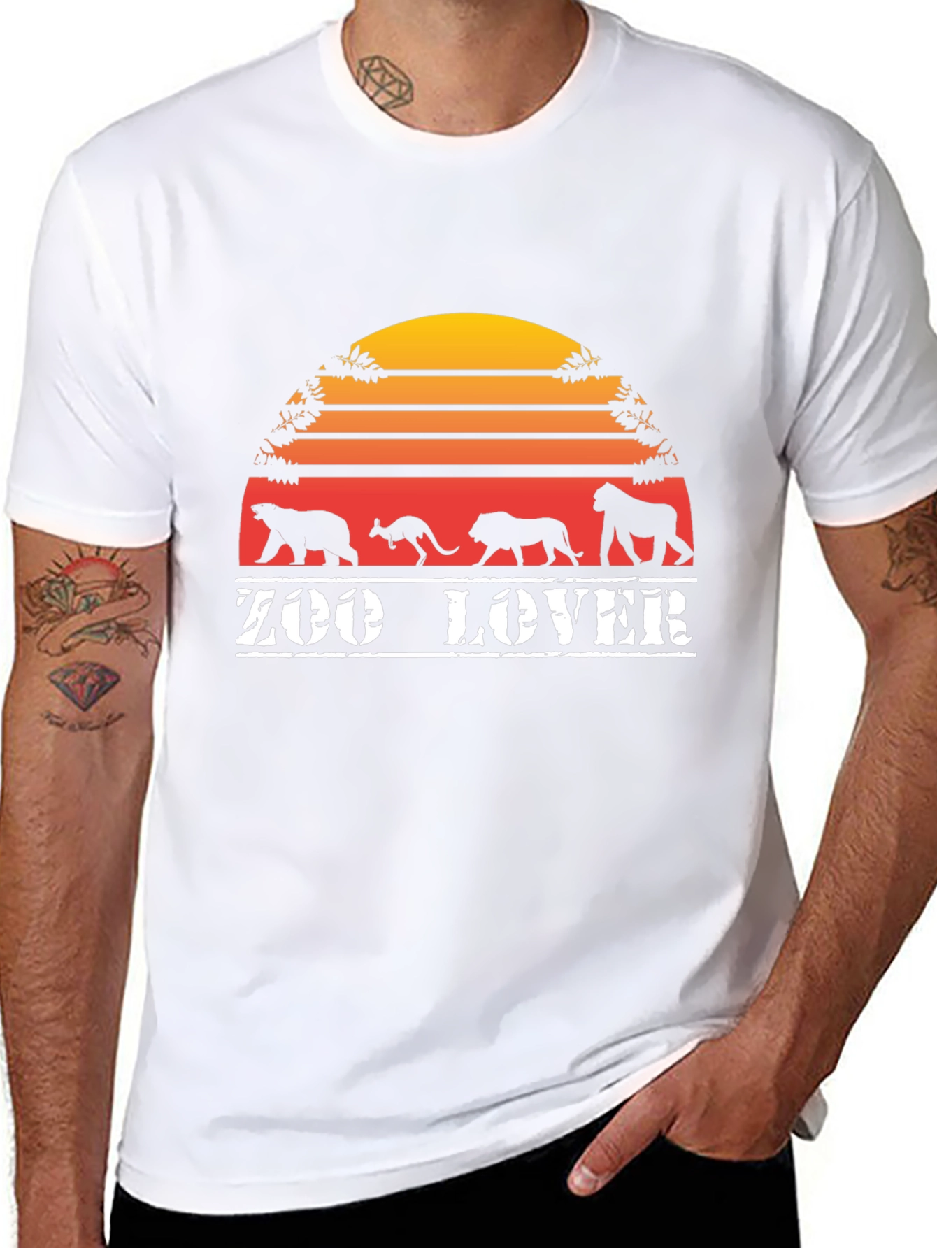 Zoo Lover T-Shirt Black Retro Animal Design