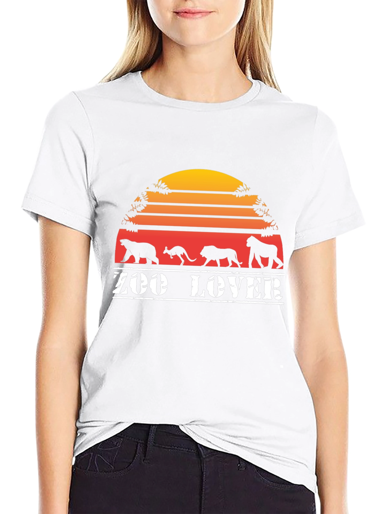 Zoo Lover T-Shirt Black Retro Animal Design