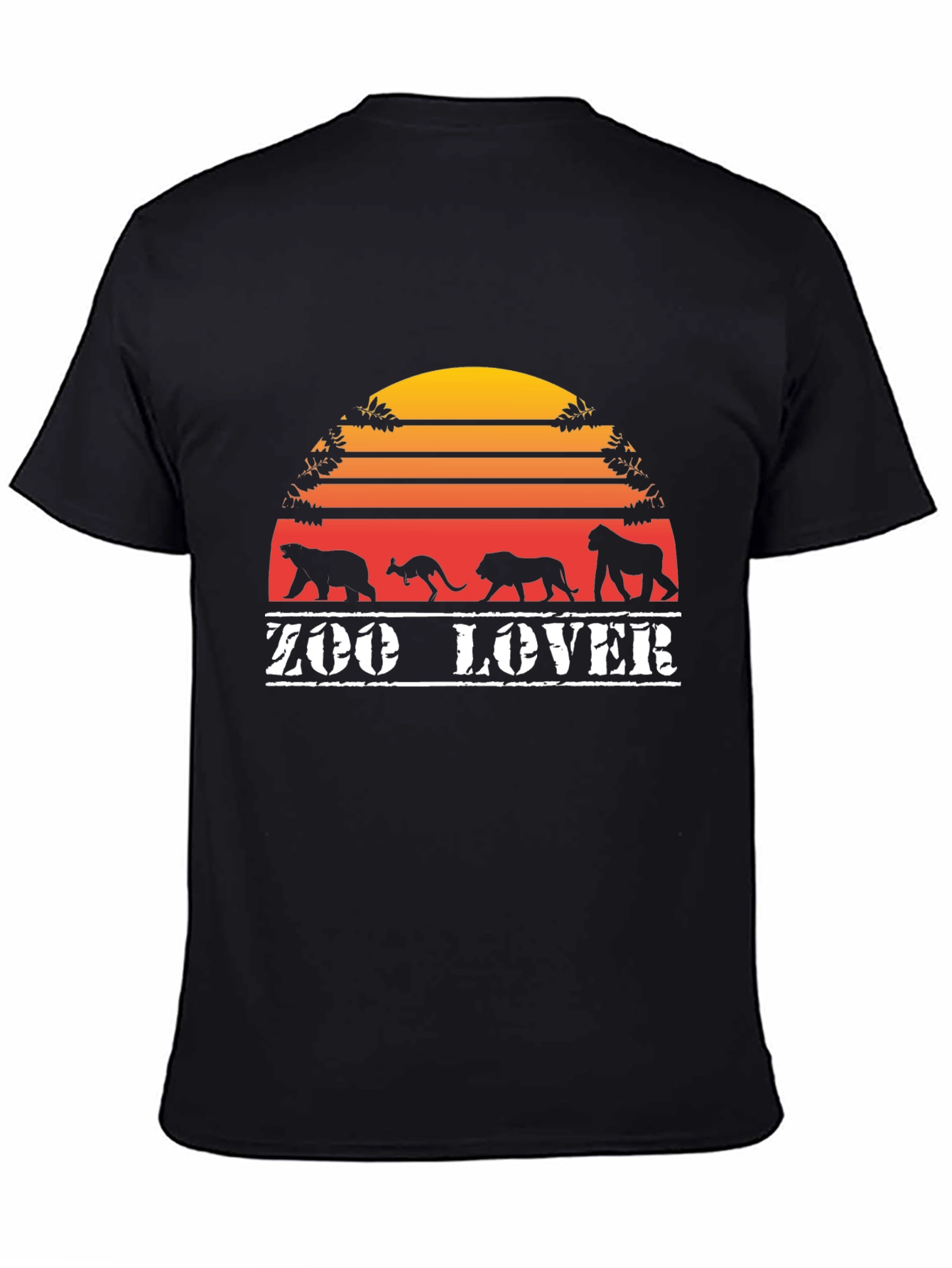 Zoo Lover T-Shirt Black Retro Animal Design
