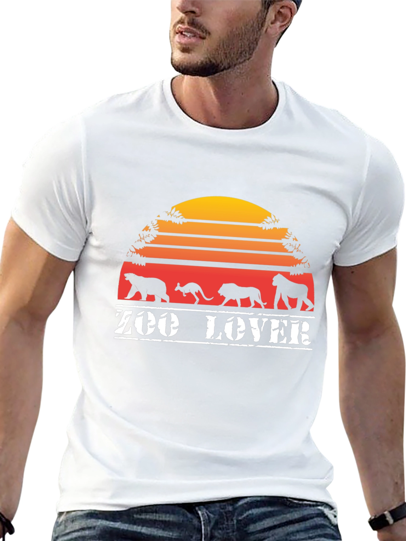 Zoo Lover T-Shirt Black Retro Animal Design