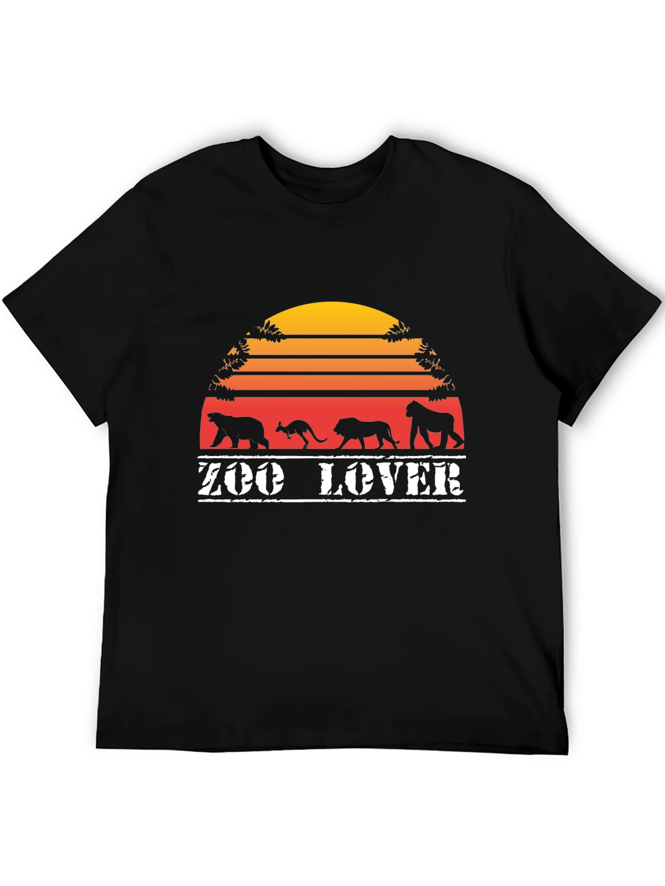 Zoo Lover T-Shirt Black Retro Animal Design