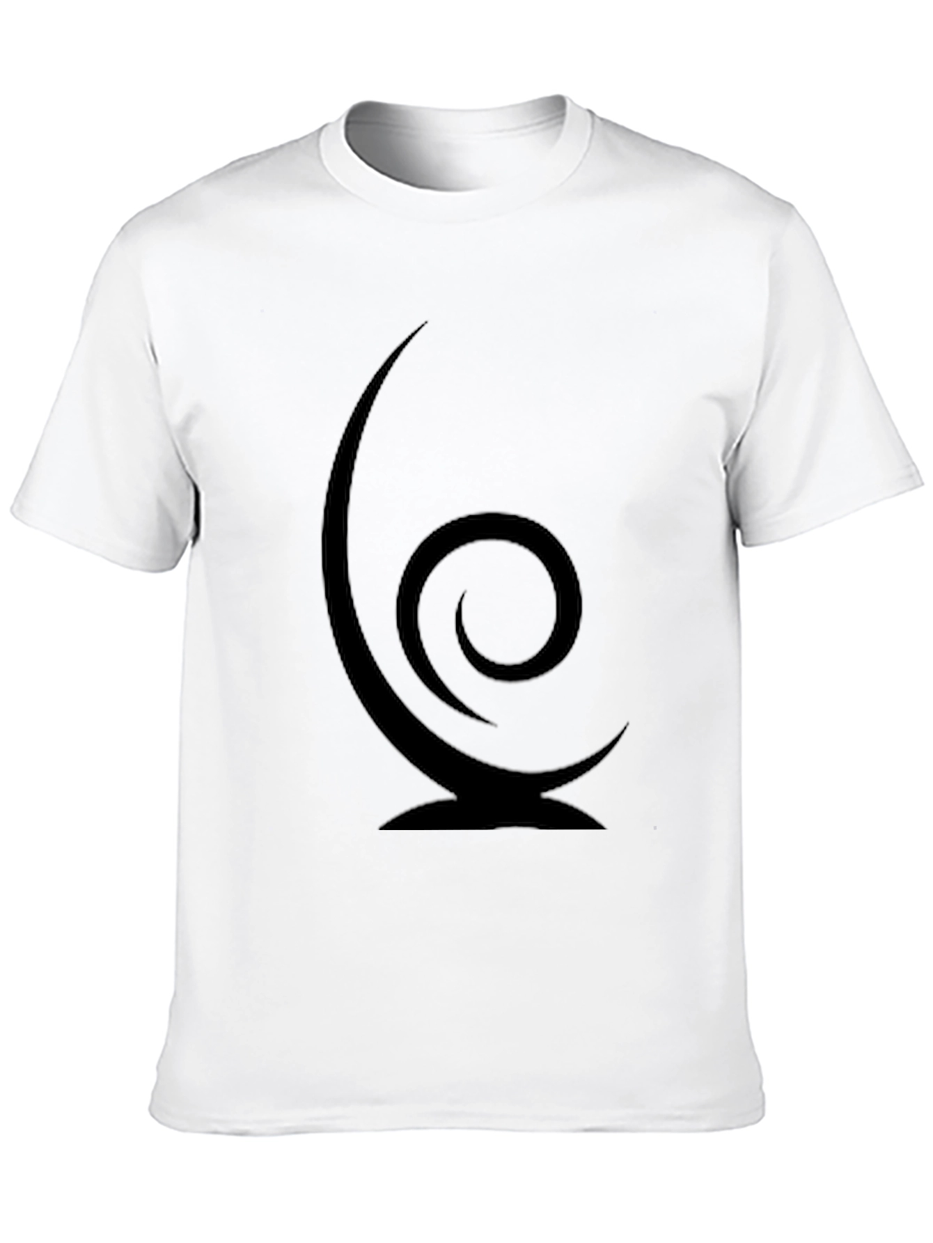 Spiral Graphic Print Black T-Shirt