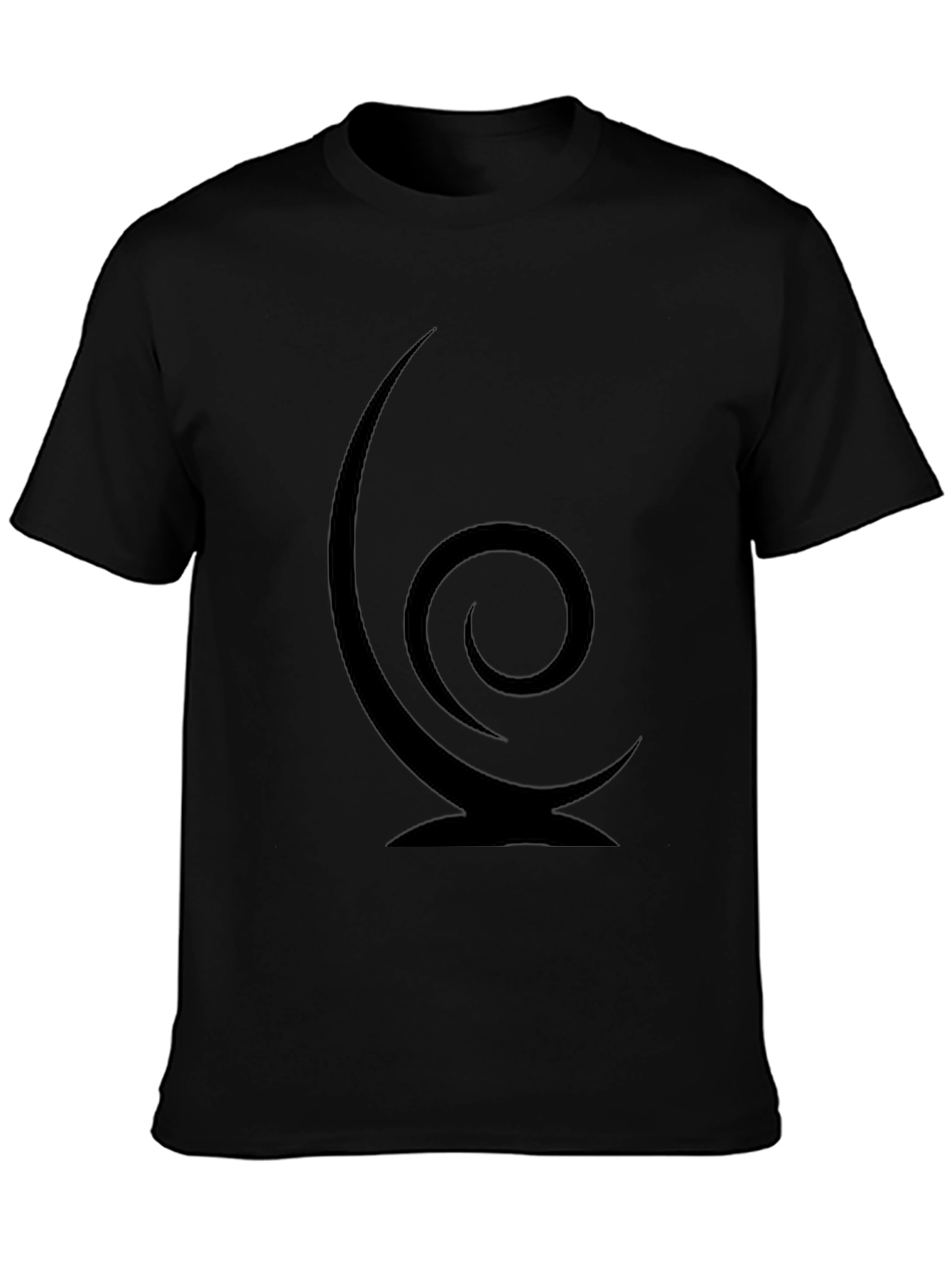 Spiral Graphic Print Black T-Shirt