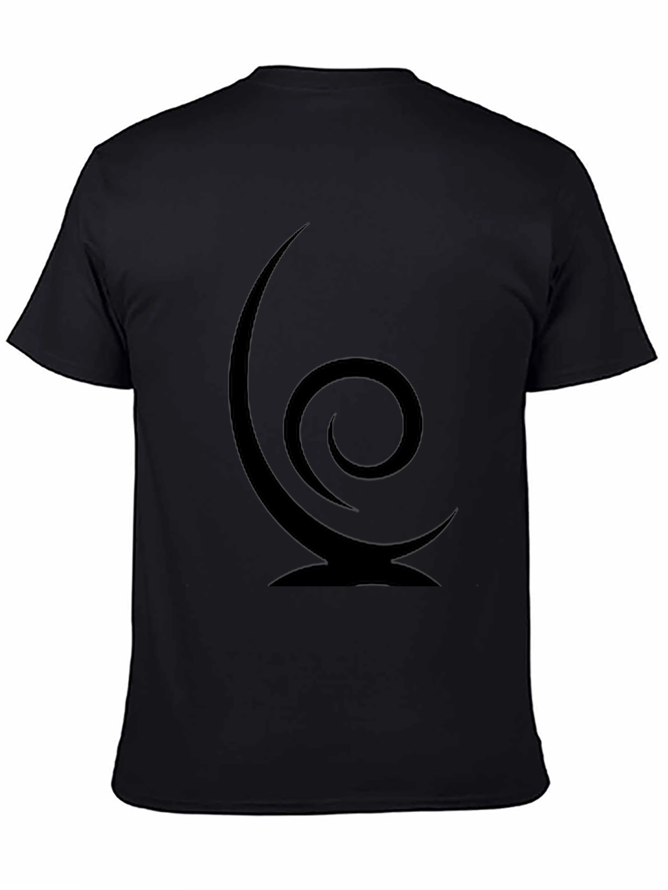 Spiral Graphic Print Black T-Shirt