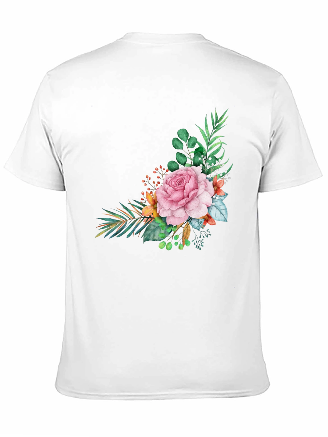 Floral Accent T-Shirt - Stylish & Comfortable