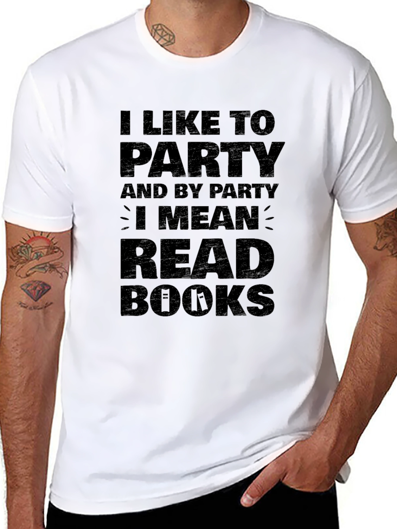 I Like To Party Read Books Black T-Shirt