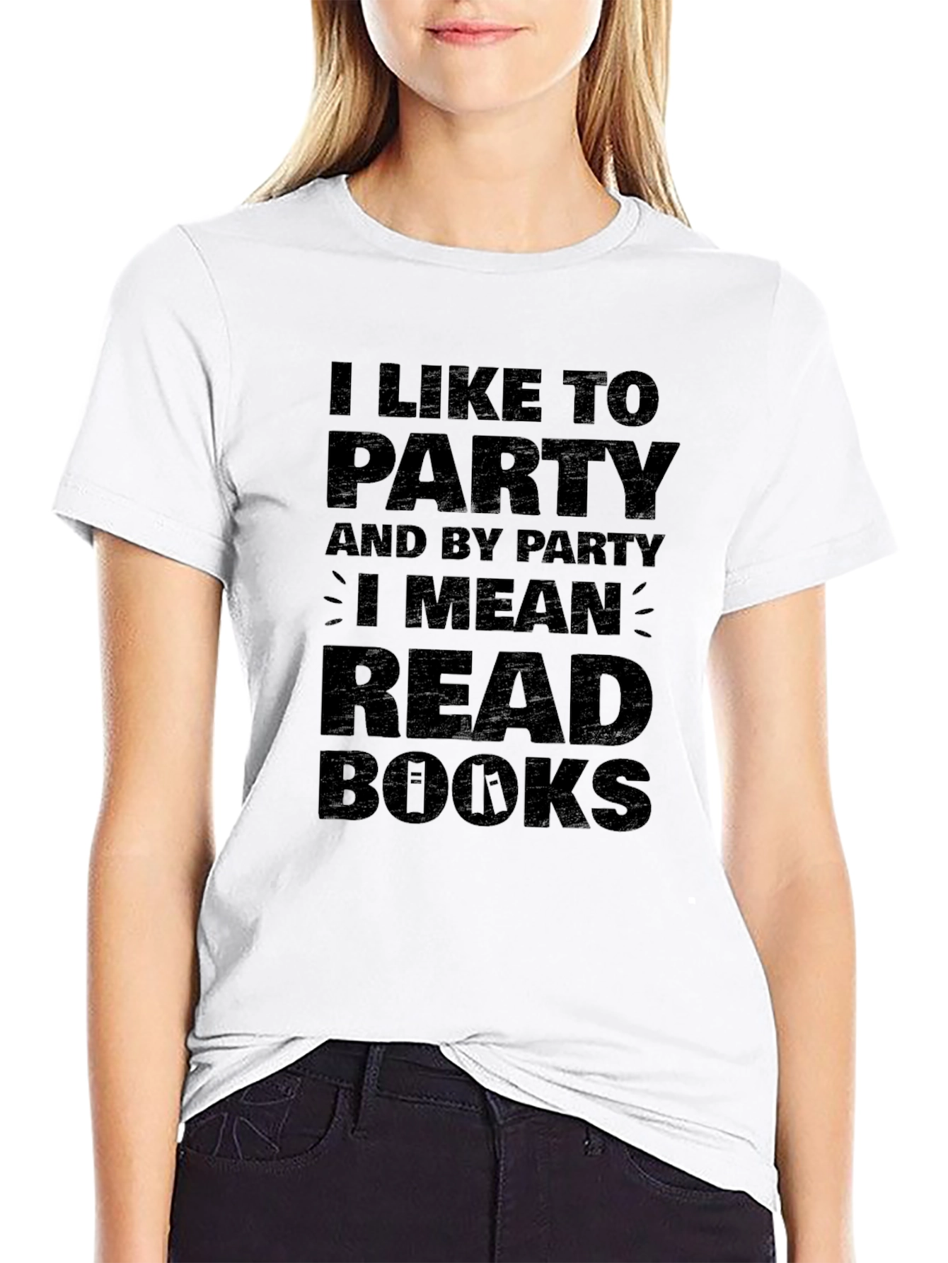 I Like To Party Read Books Black T-Shirt