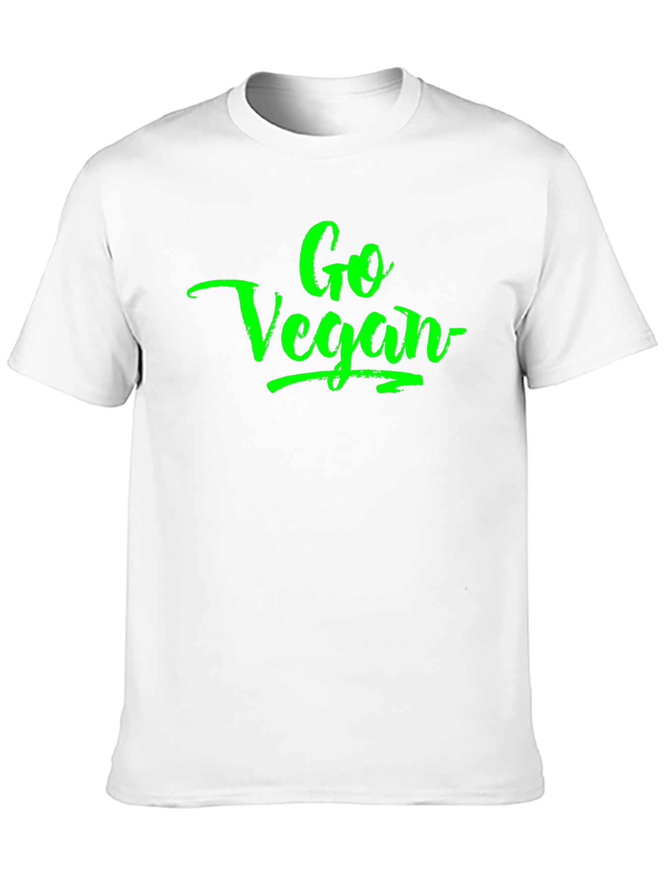 Go Vegan Green Lettering Black T-Shirt