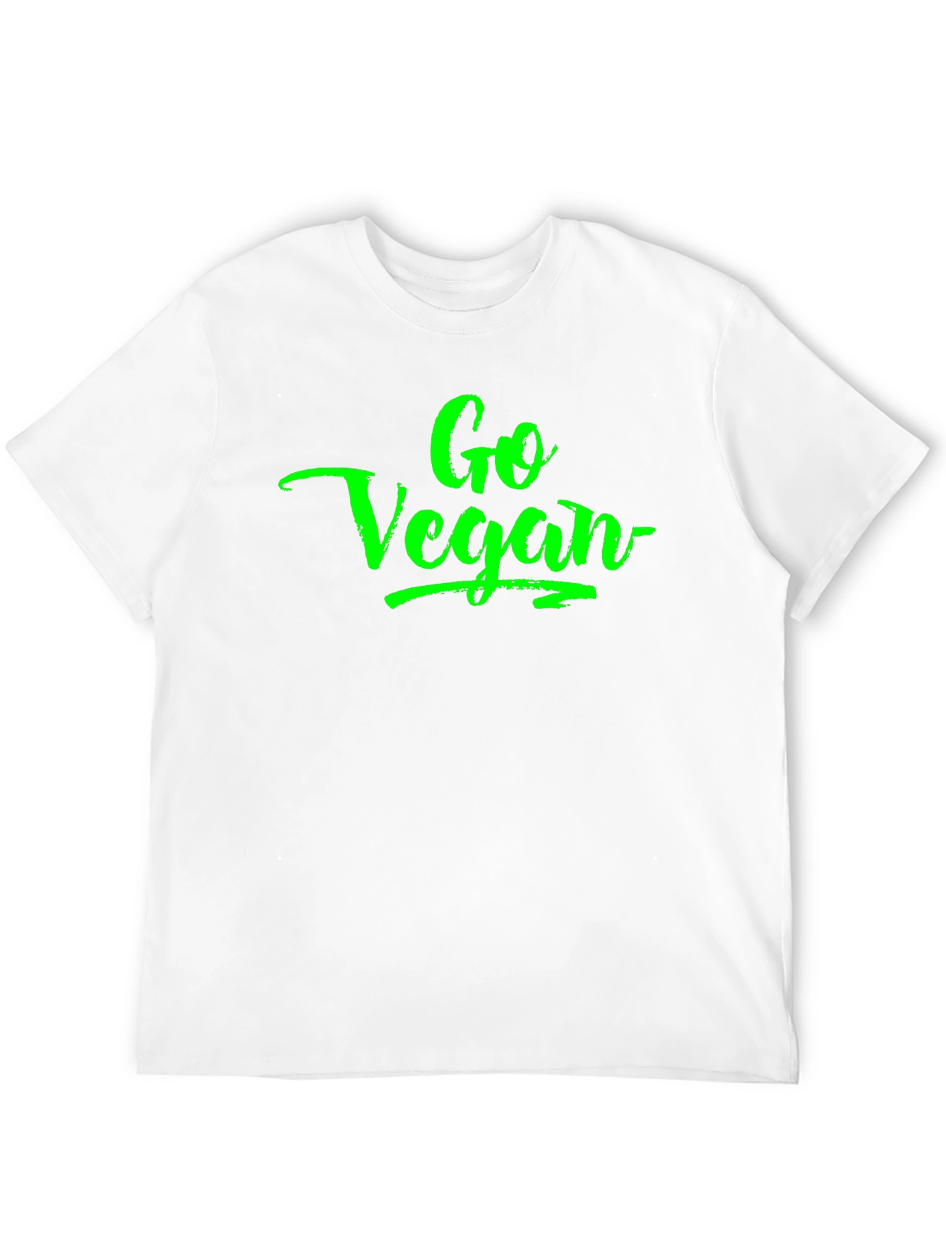 Go Vegan Green Lettering Black T-Shirt