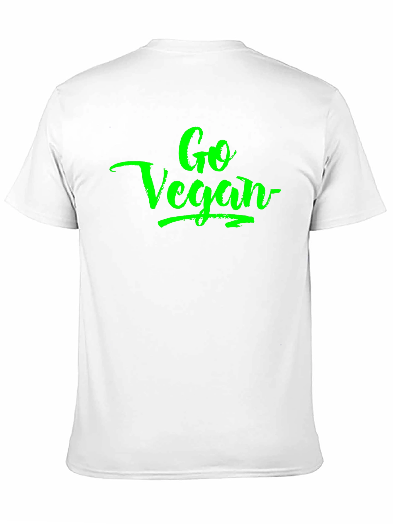 Go Vegan Green Lettering Black T-Shirt