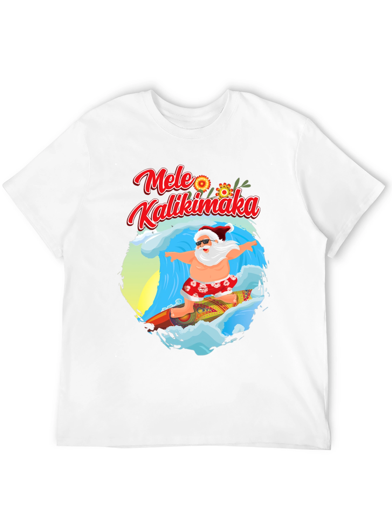 Mele Kalikimaka Surfing Santa T-Shirt