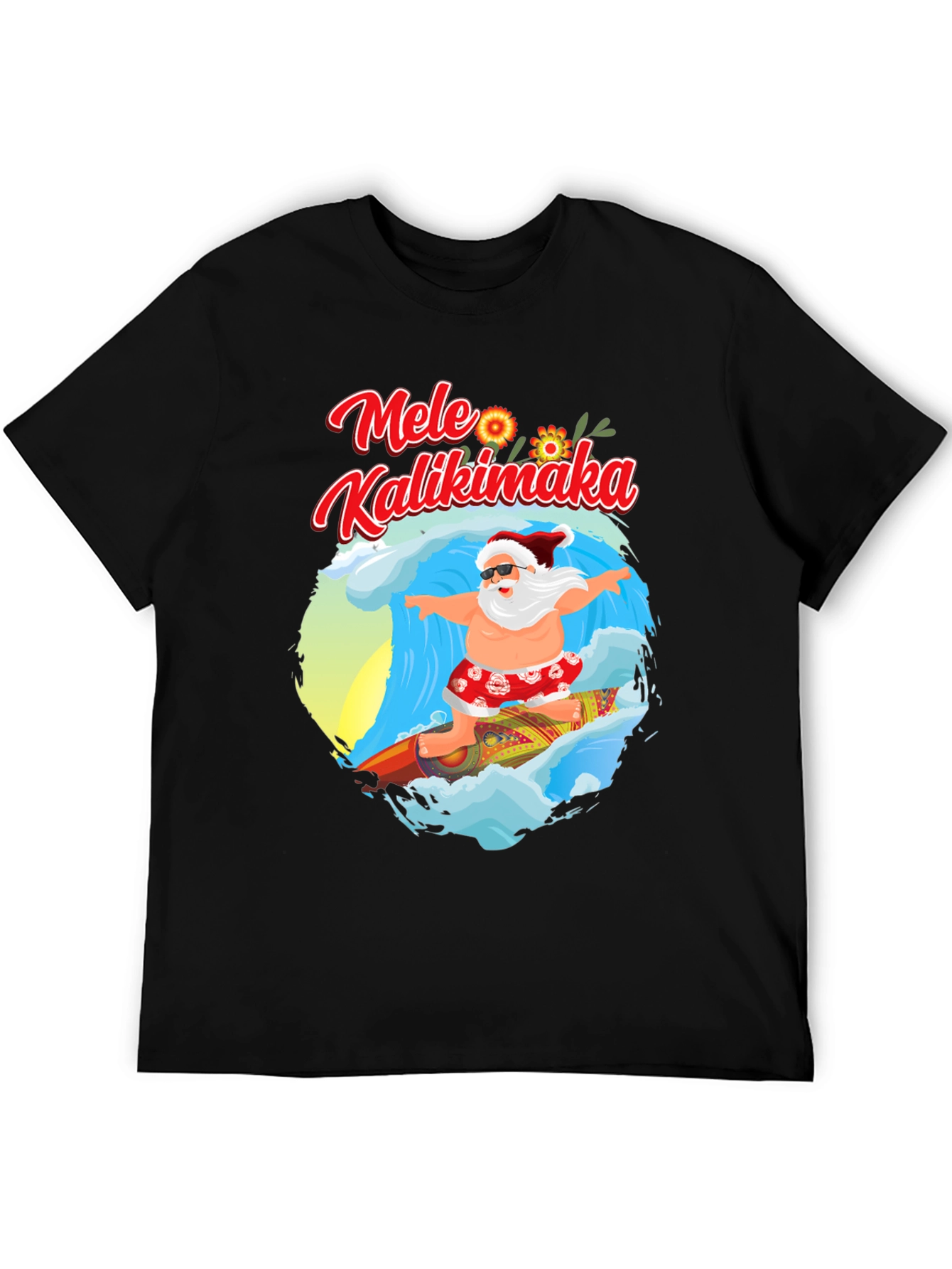 Mele Kalikimaka Surfing Santa T-Shirt