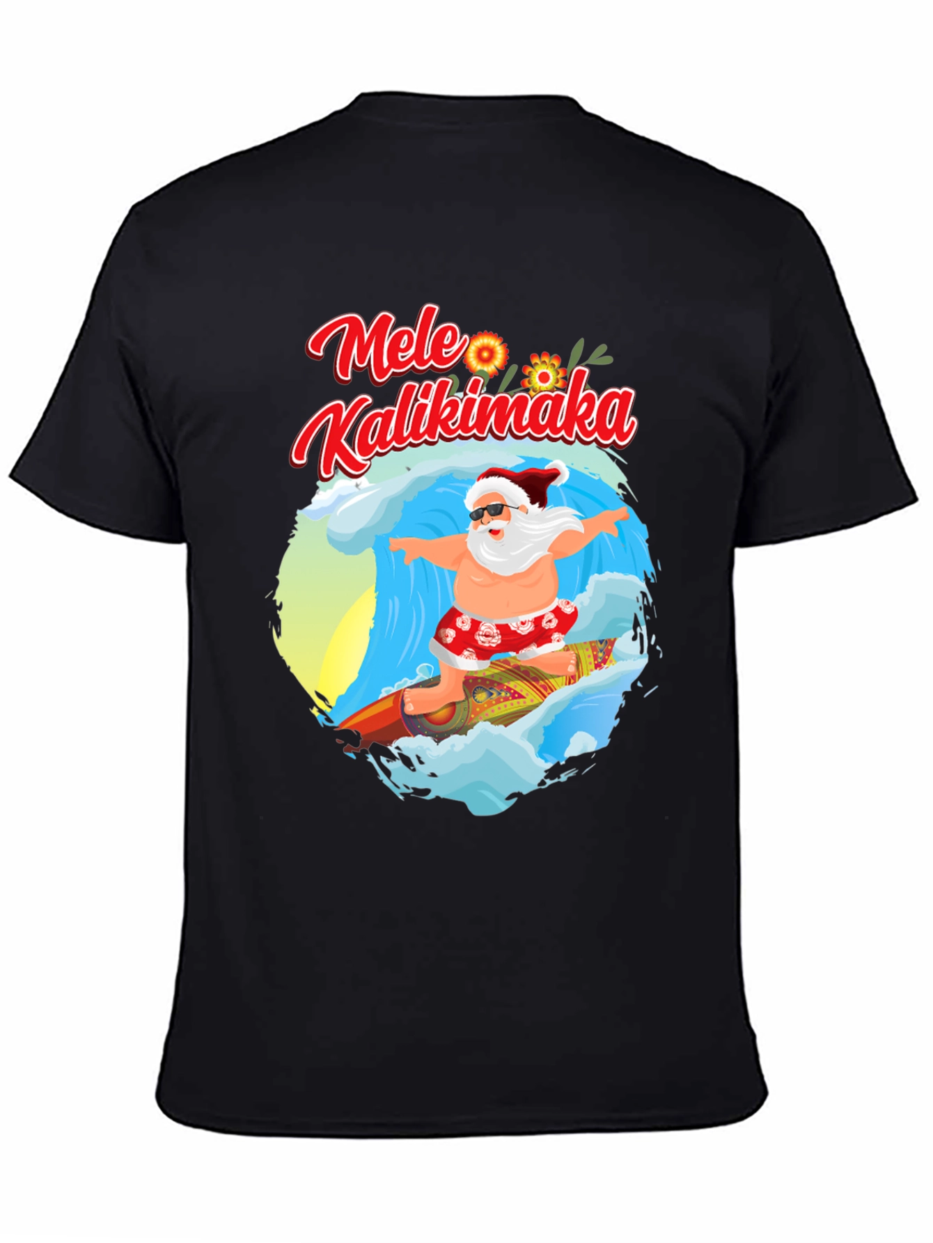 Mele Kalikimaka Surfing Santa T-Shirt