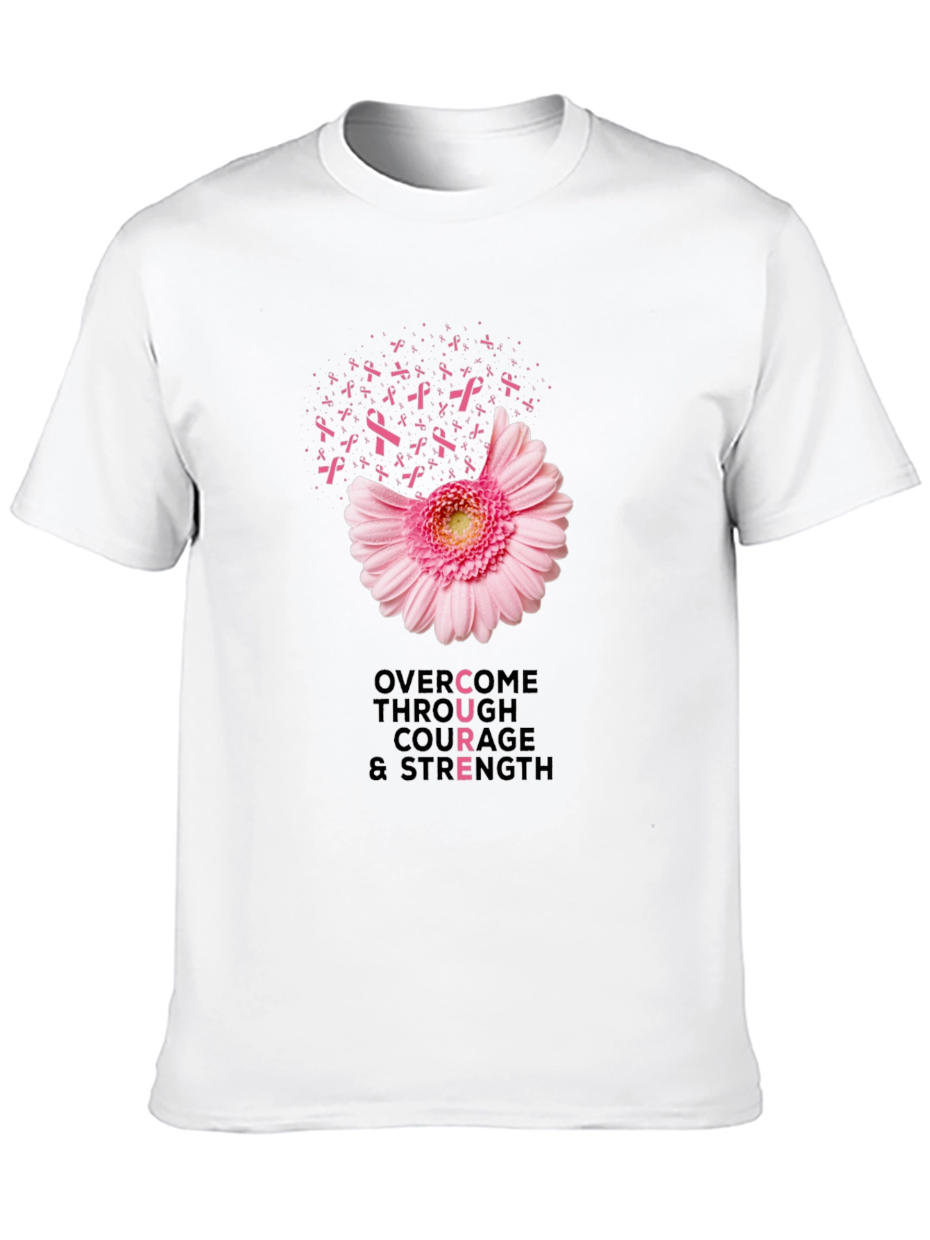 Breast Cancer Awareness T-Shirt: Overcome with Courage