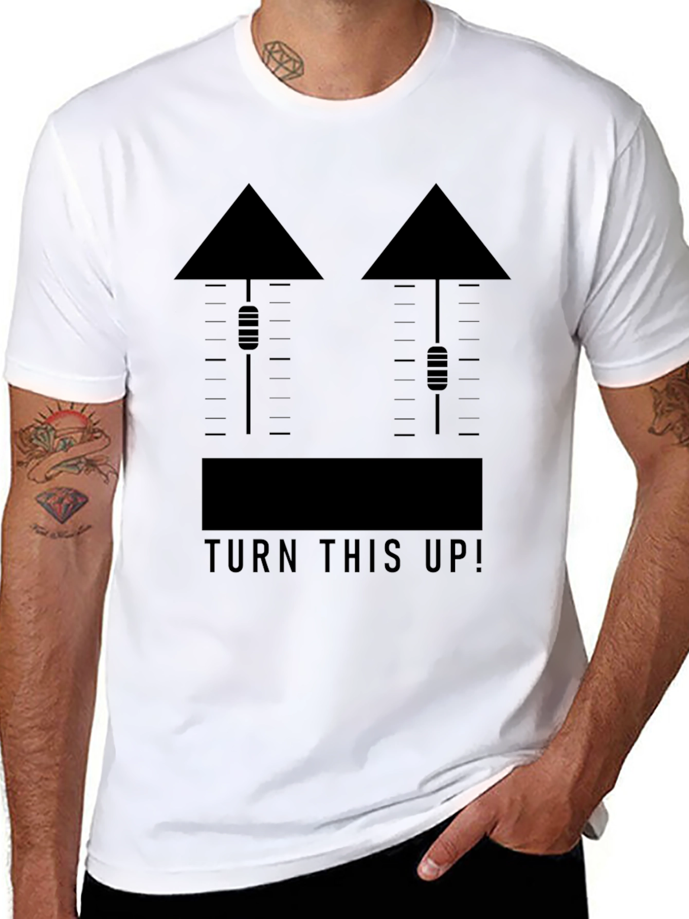 Turn This Up! Black Graphic Tee