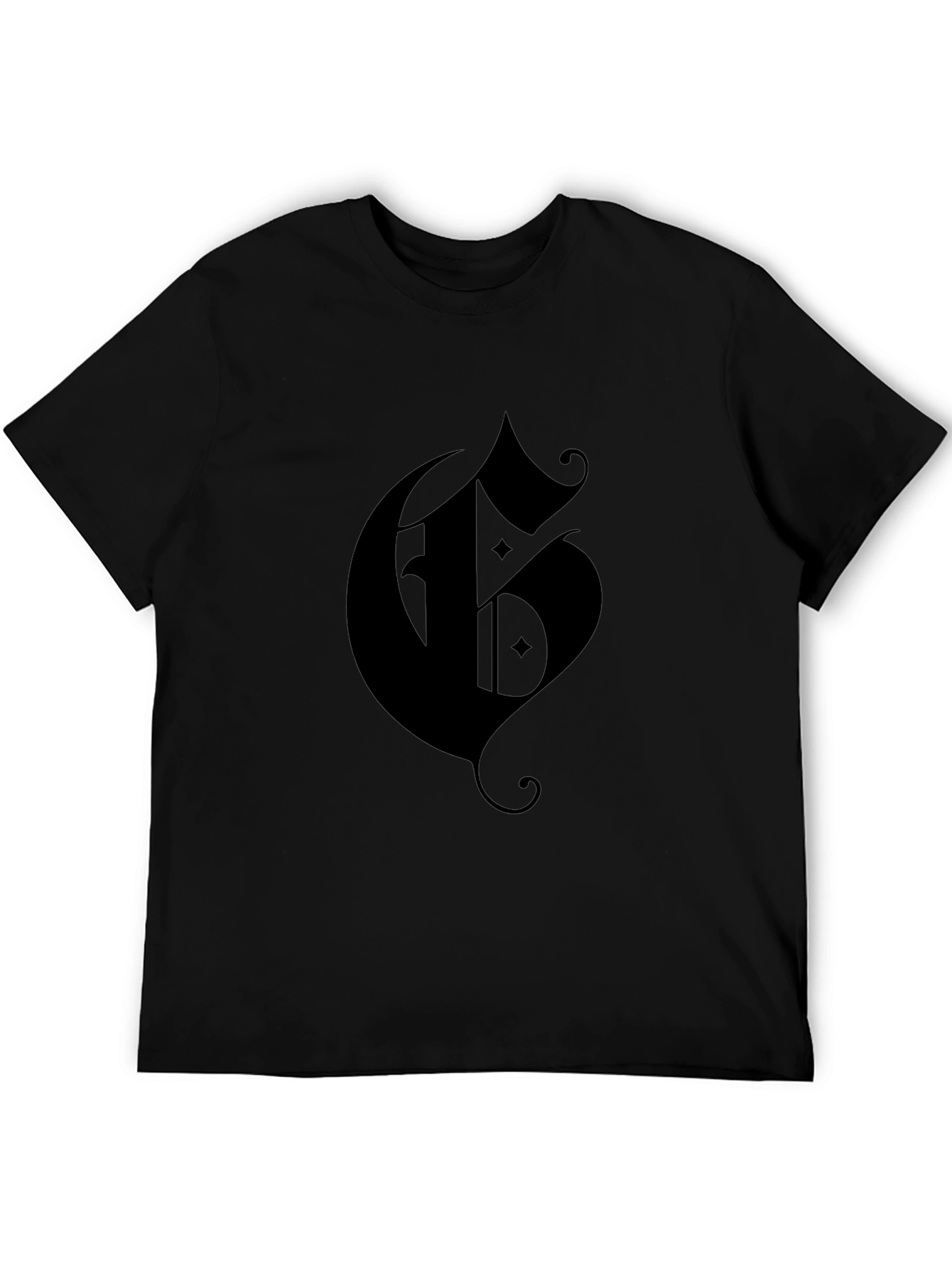 Gothic Initial T-Shirt - Dark Style