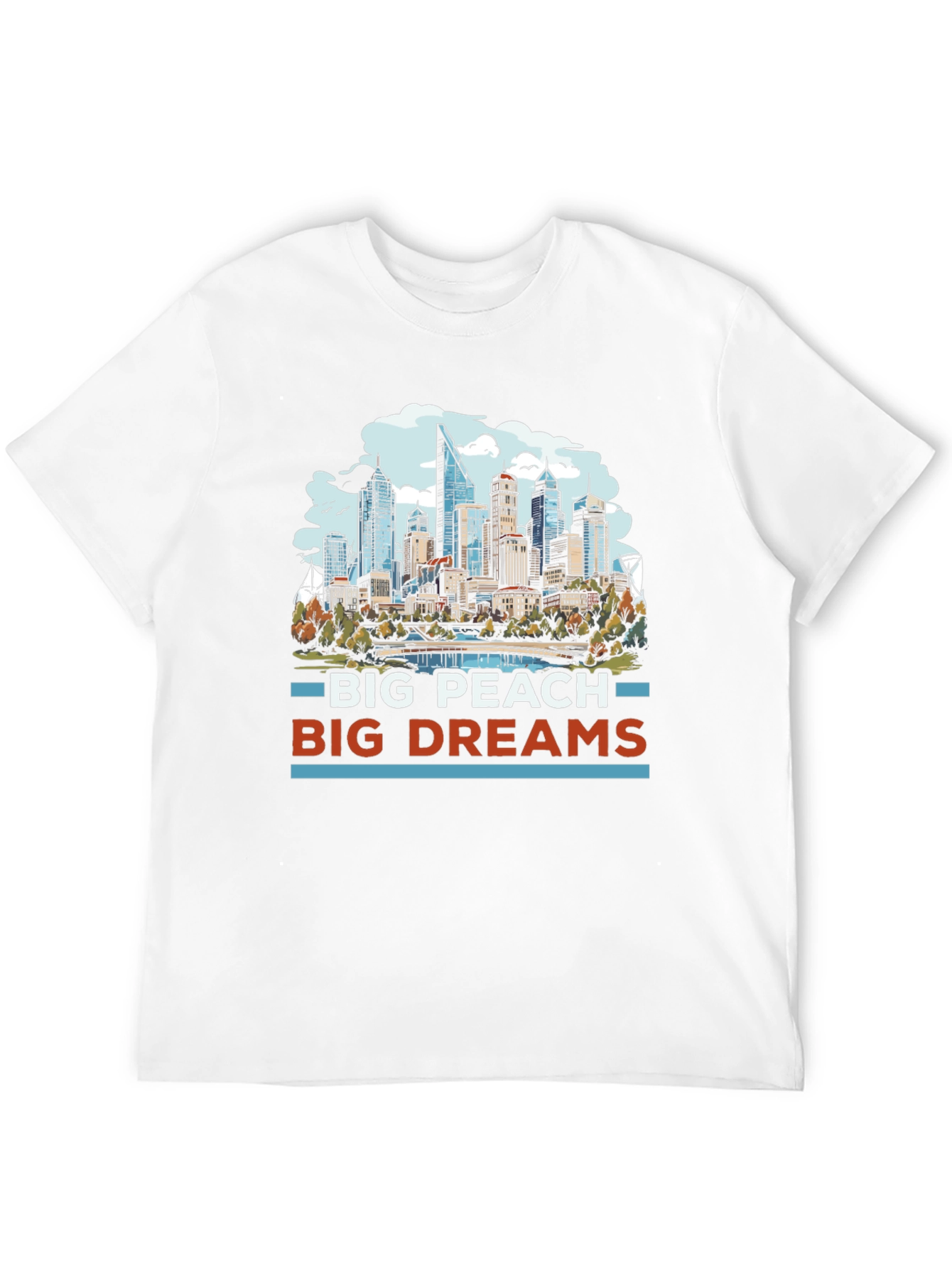 Big Peach Big Dreams Cityscape Graphic Tee
